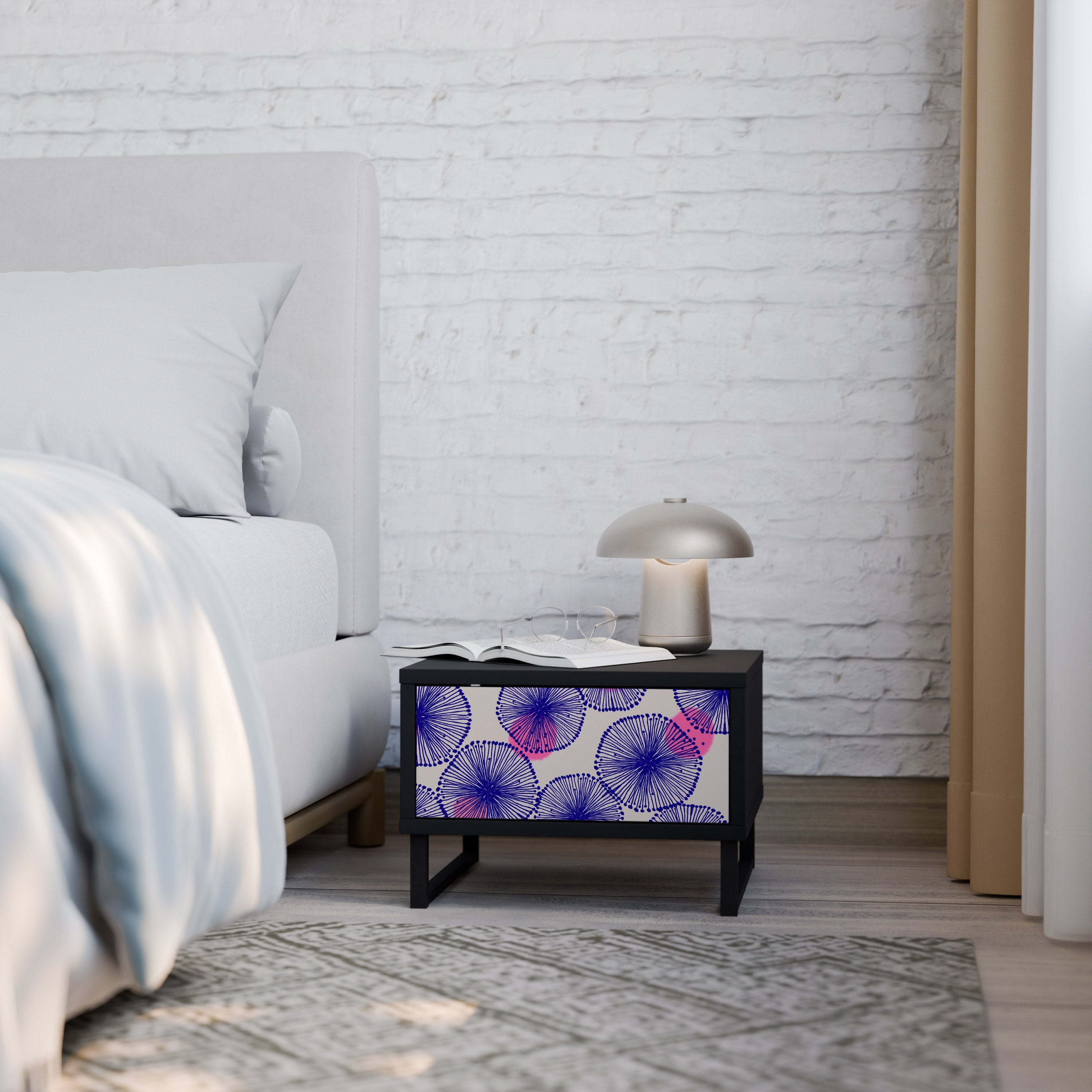 MAGIC NATURE Mesa de Cabeceira em Acabamento Preto