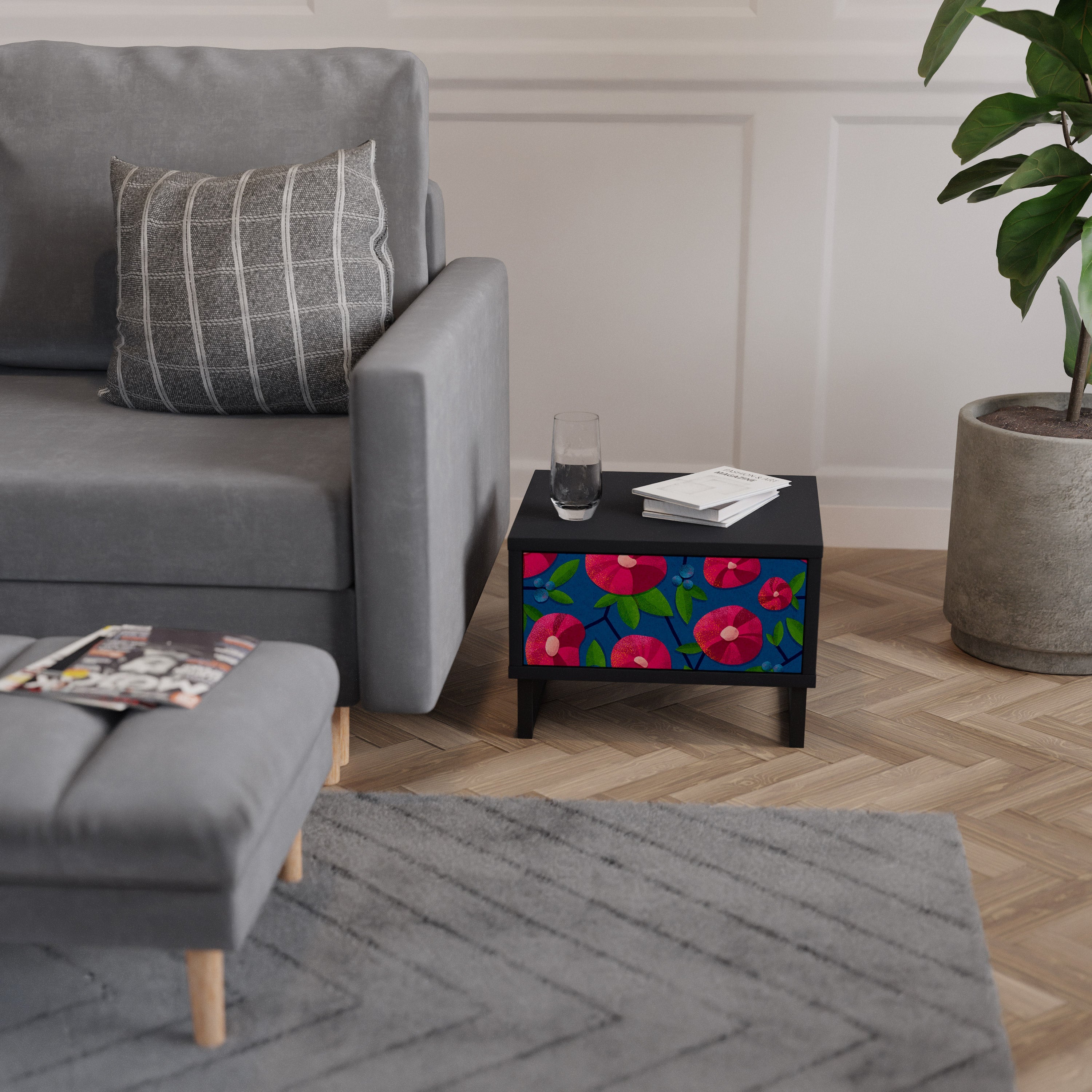 SPRING THOUGHTS Mesa de Cabeceira em Acabamento Preto