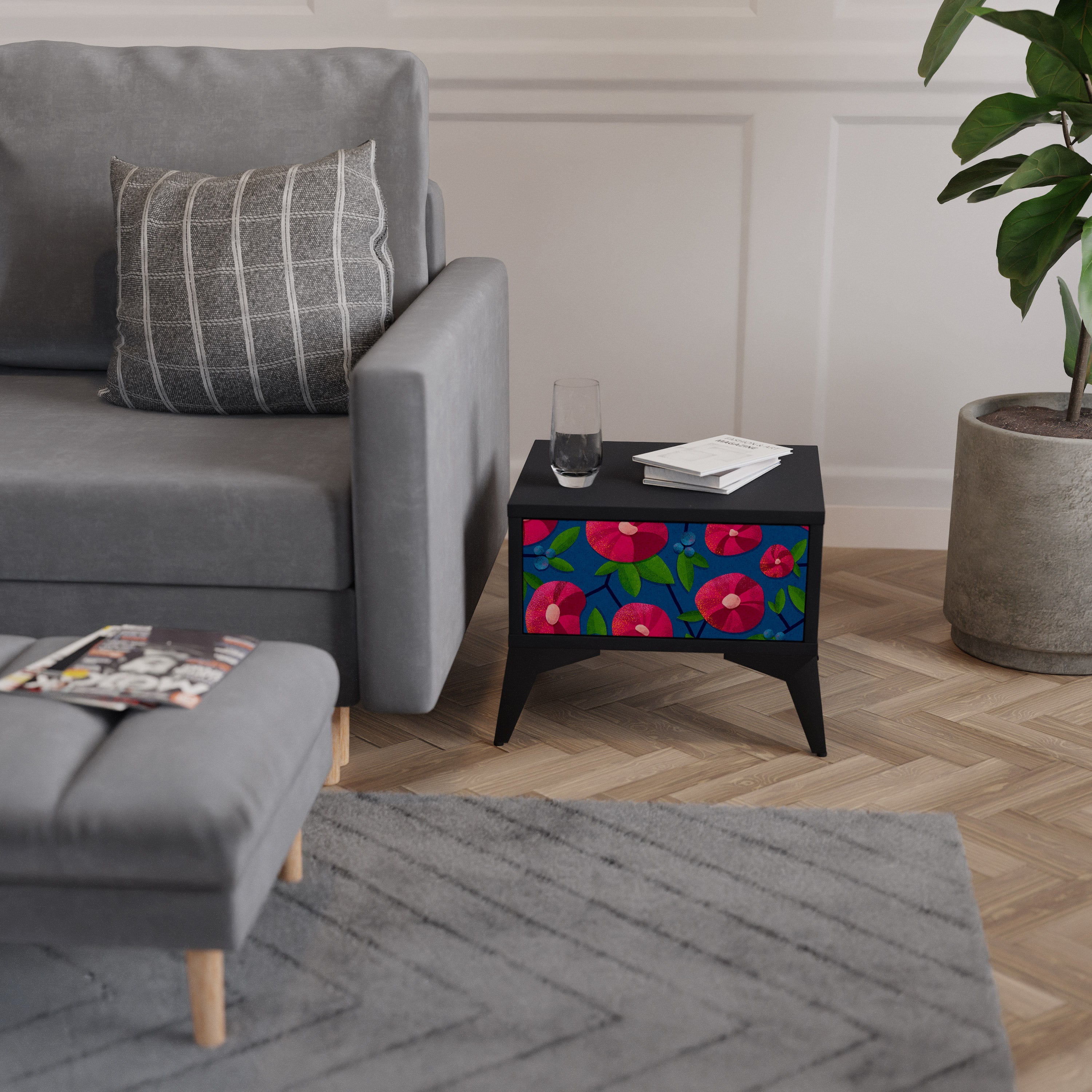 SPRING THOUGHTS Mesa de Cabeceira em Acabamento Preto