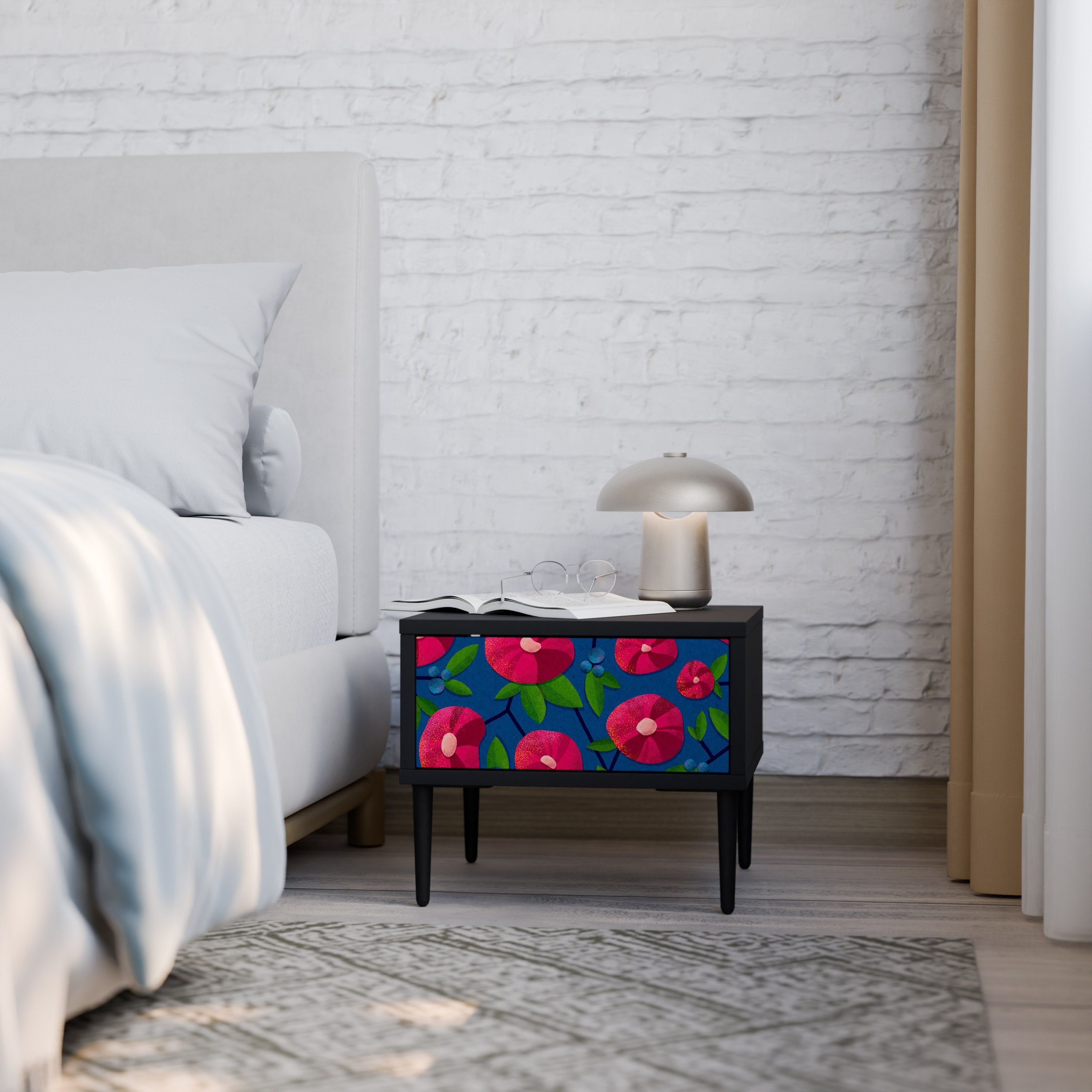 SPRING THOUGHTS Mesa de Cabeceira em Acabamento Preto