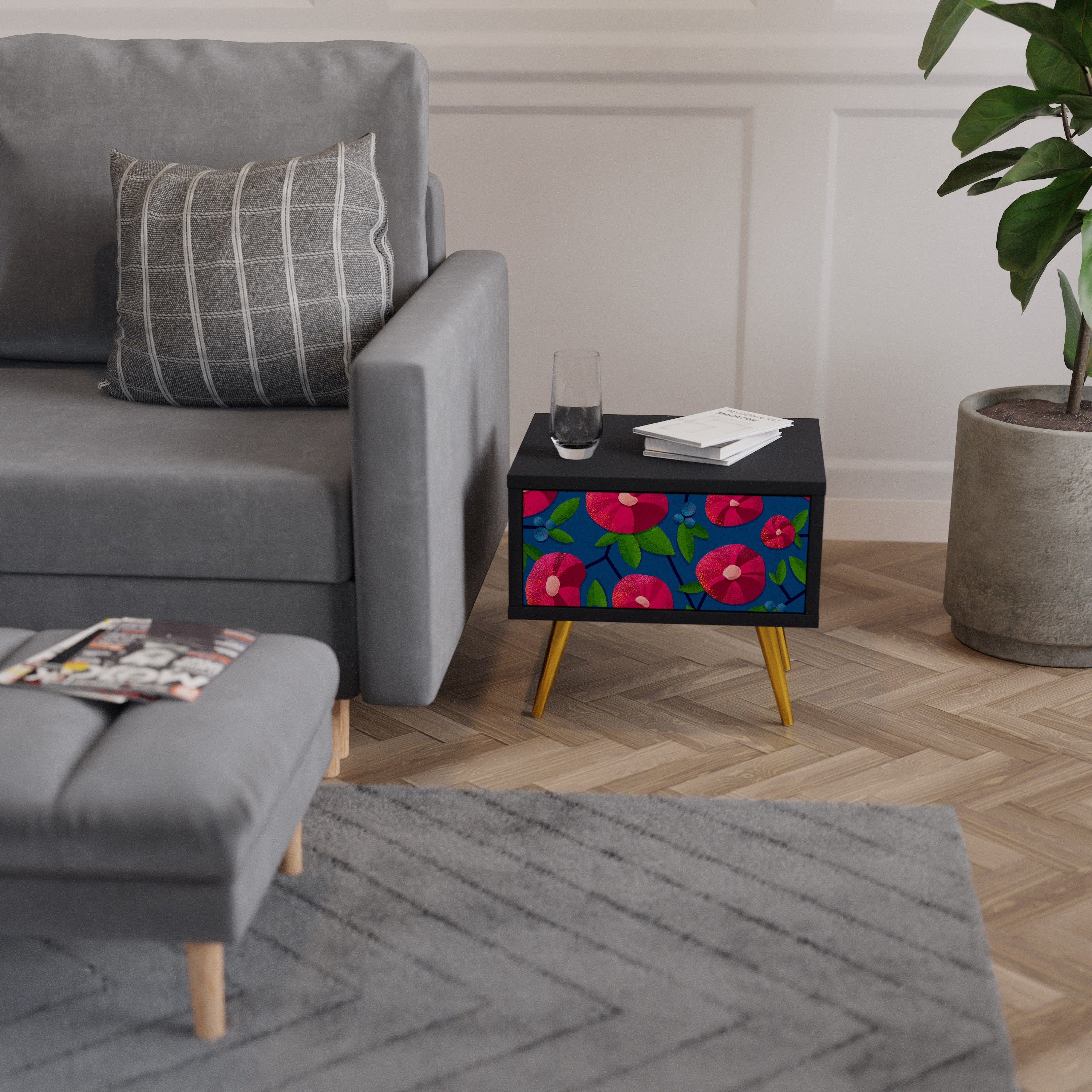 SPRING THOUGHTS Mesa de Cabeceira em Acabamento Preto