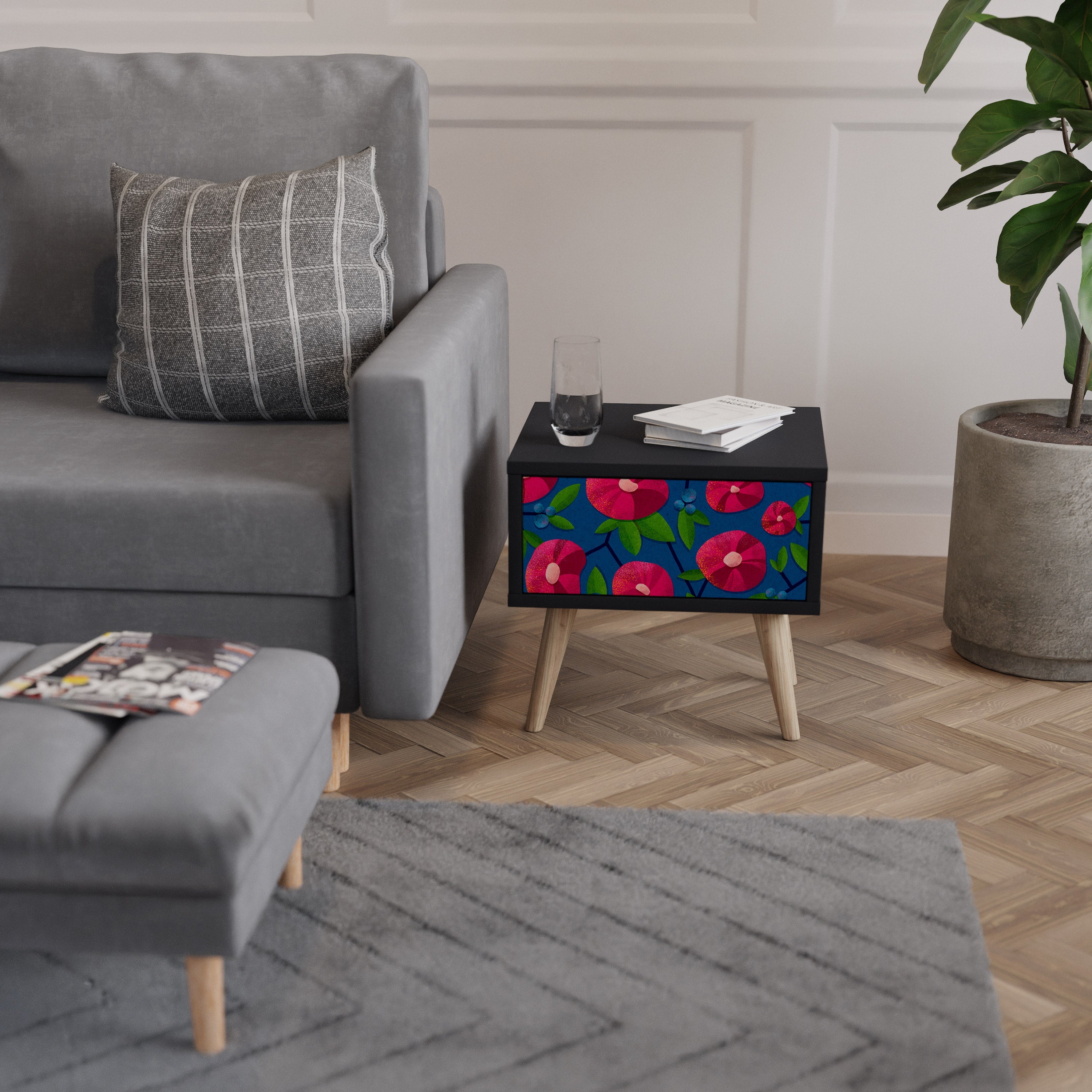 SPRING THOUGHTS Mesa de Cabeceira em Acabamento Preto