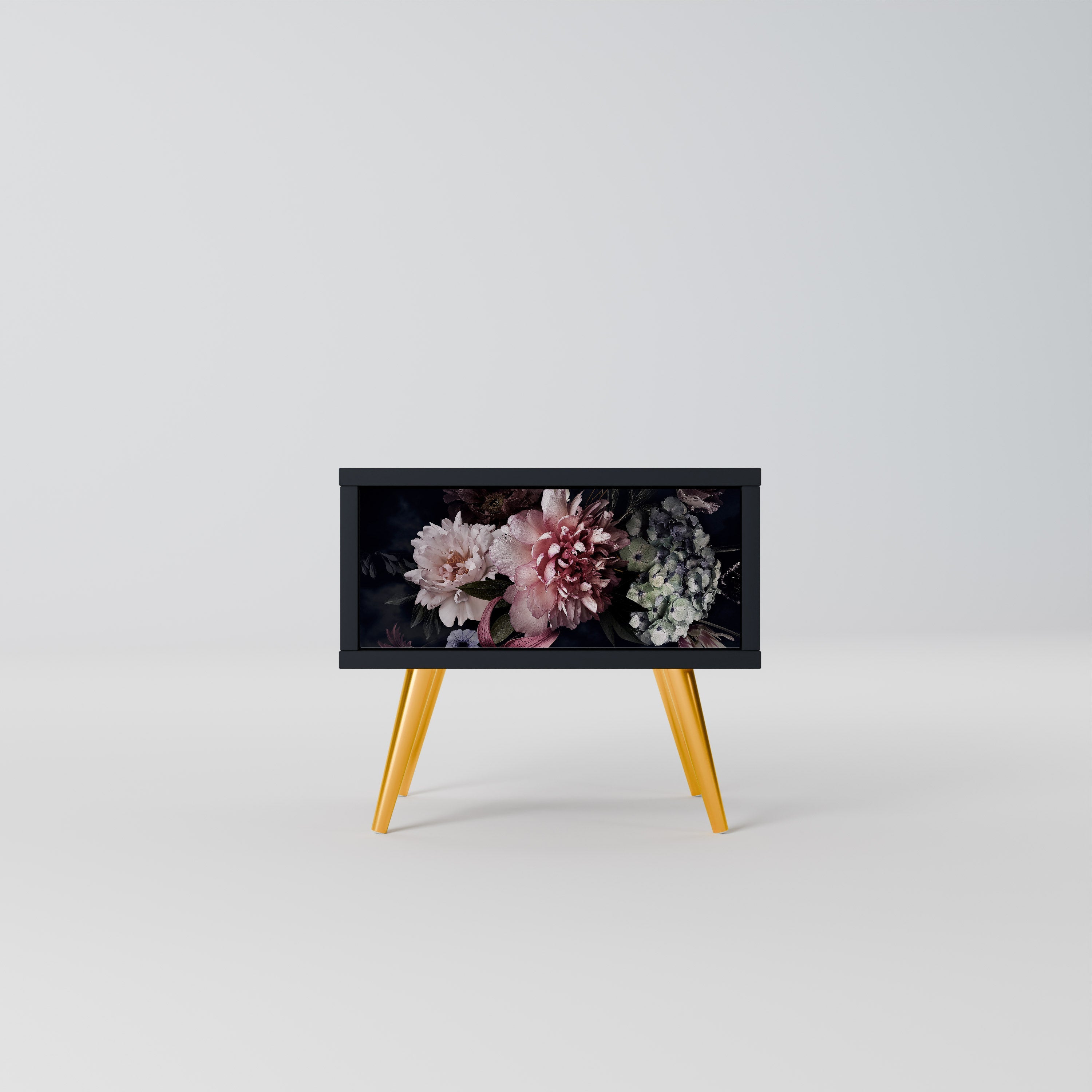 PURE BLOSSOM Mesa de Cabeceira em Acabamento Preto