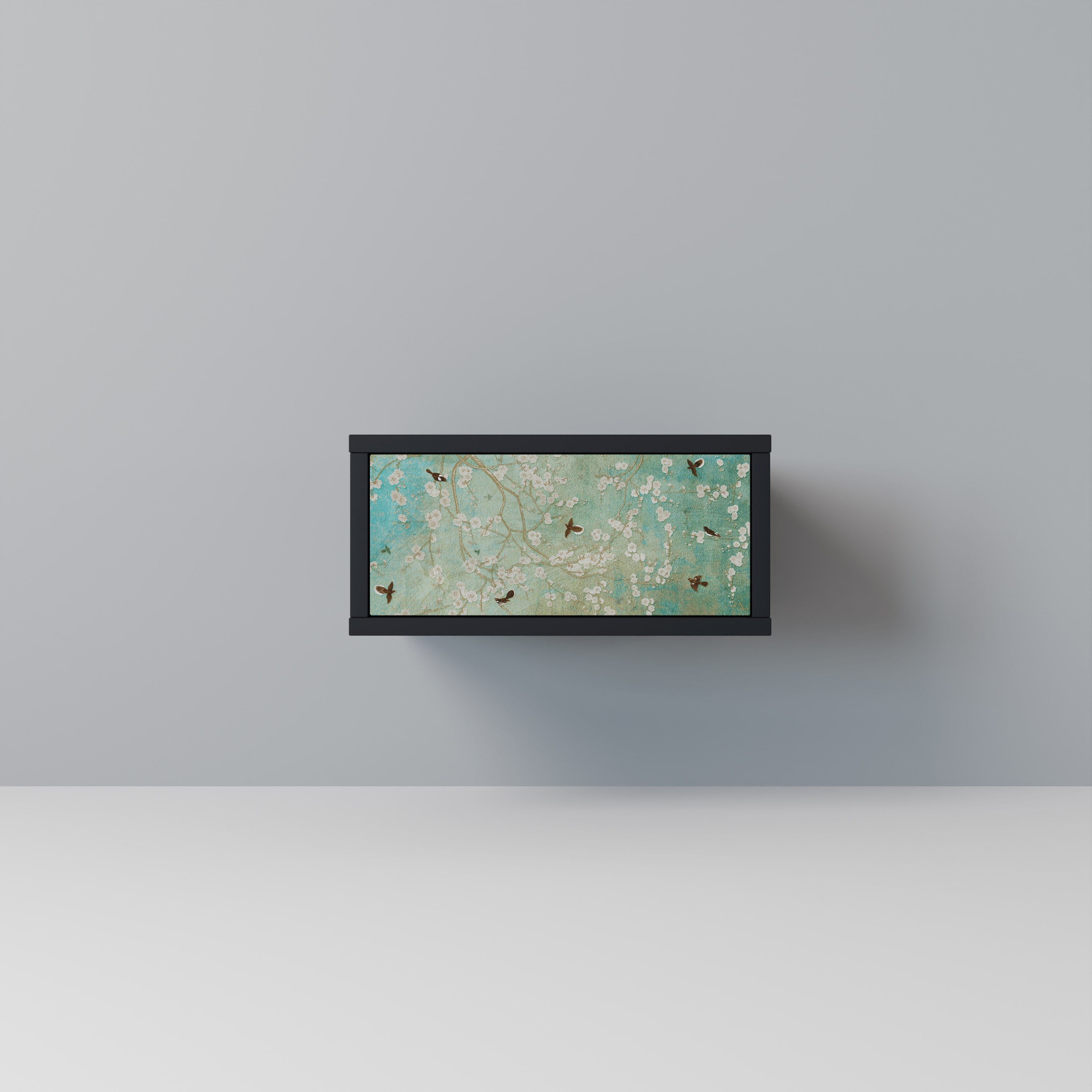 BLOOMING CHARM Mesa de Cabeceira em Acabamento Preto