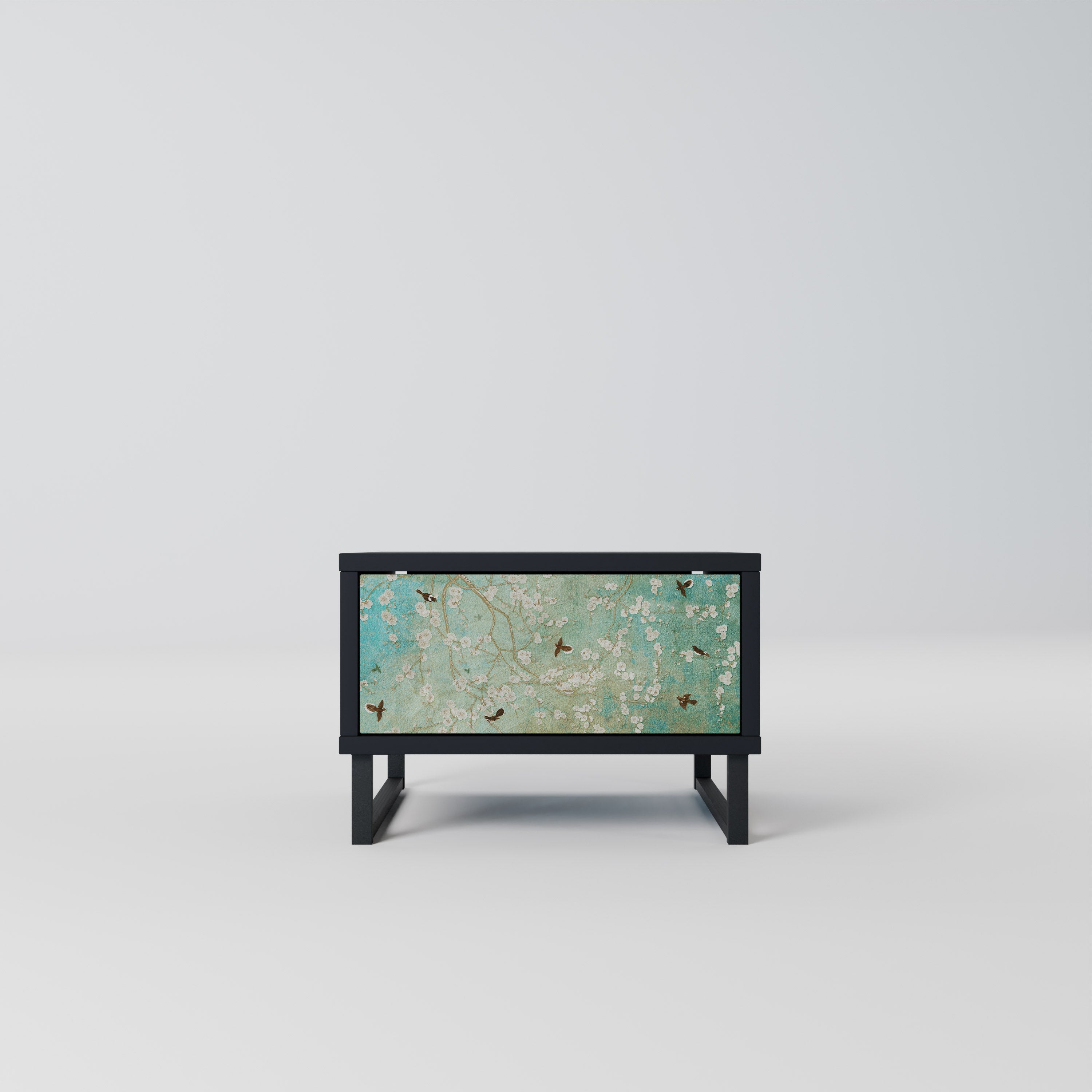 BLOOMING CHARM Mesa de Cabeceira em Acabamento Preto