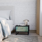 BLOOMING CHARM Nightstand in Black Finish