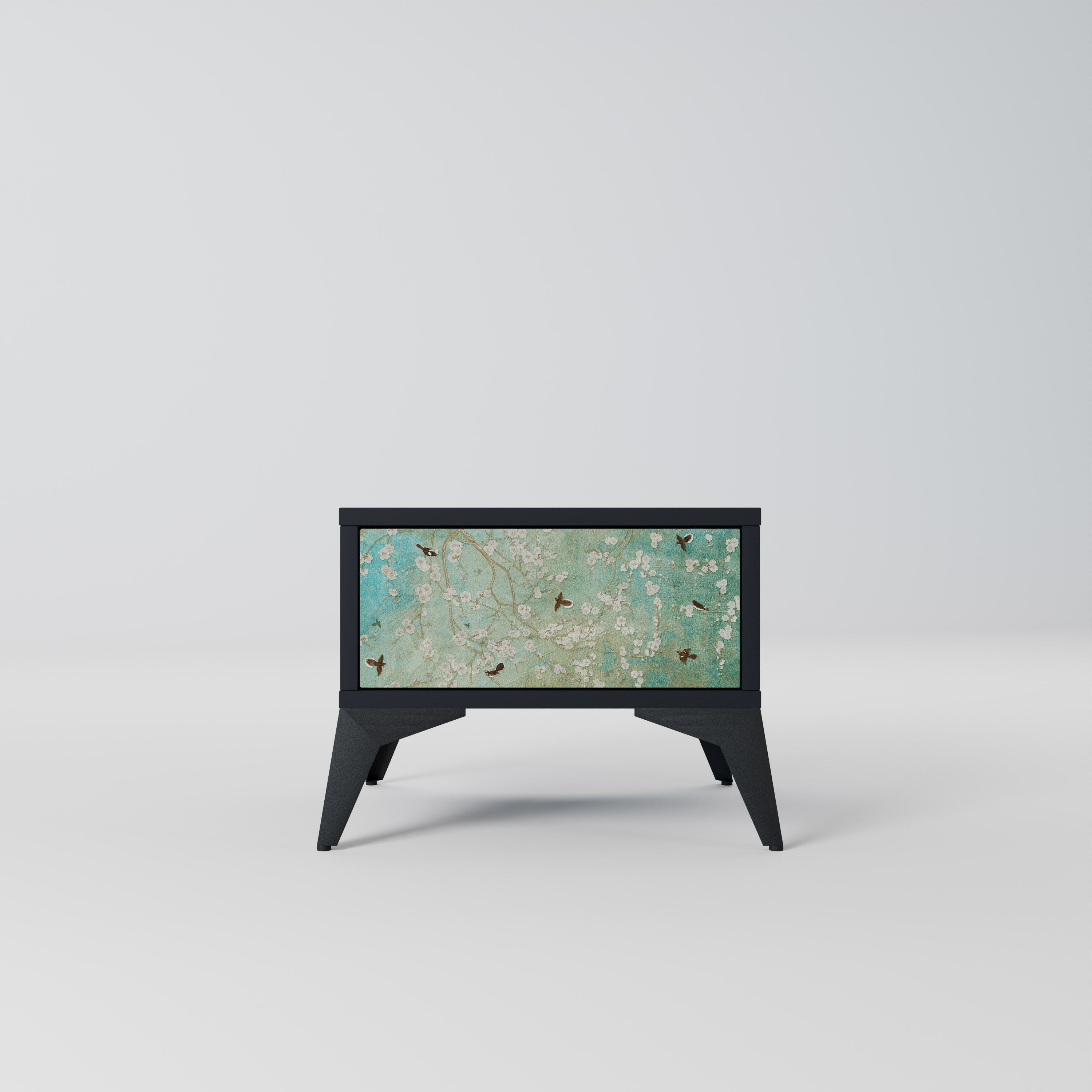 BLOOMING CHARM Mesa de Cabeceira em Acabamento Preto