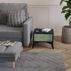 BLOOMING CHARM Nightstand in Black Finish