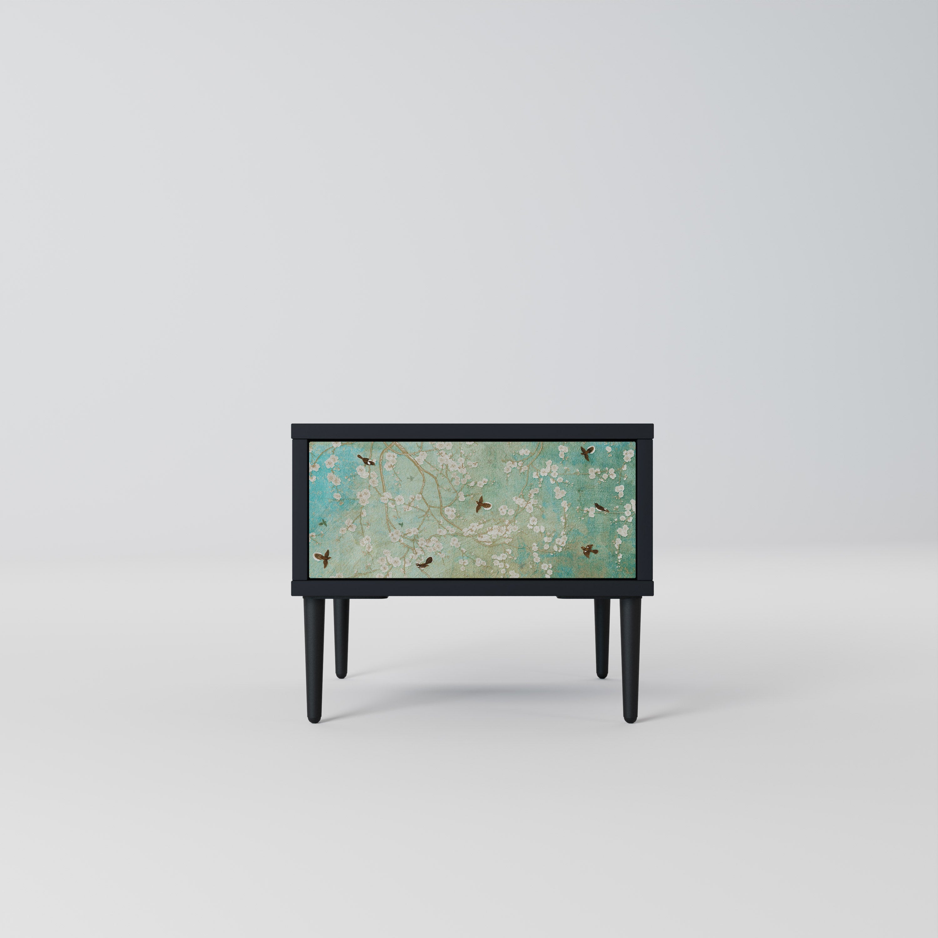 BLOOMING CHARM Mesa de Cabeceira em Acabamento Preto