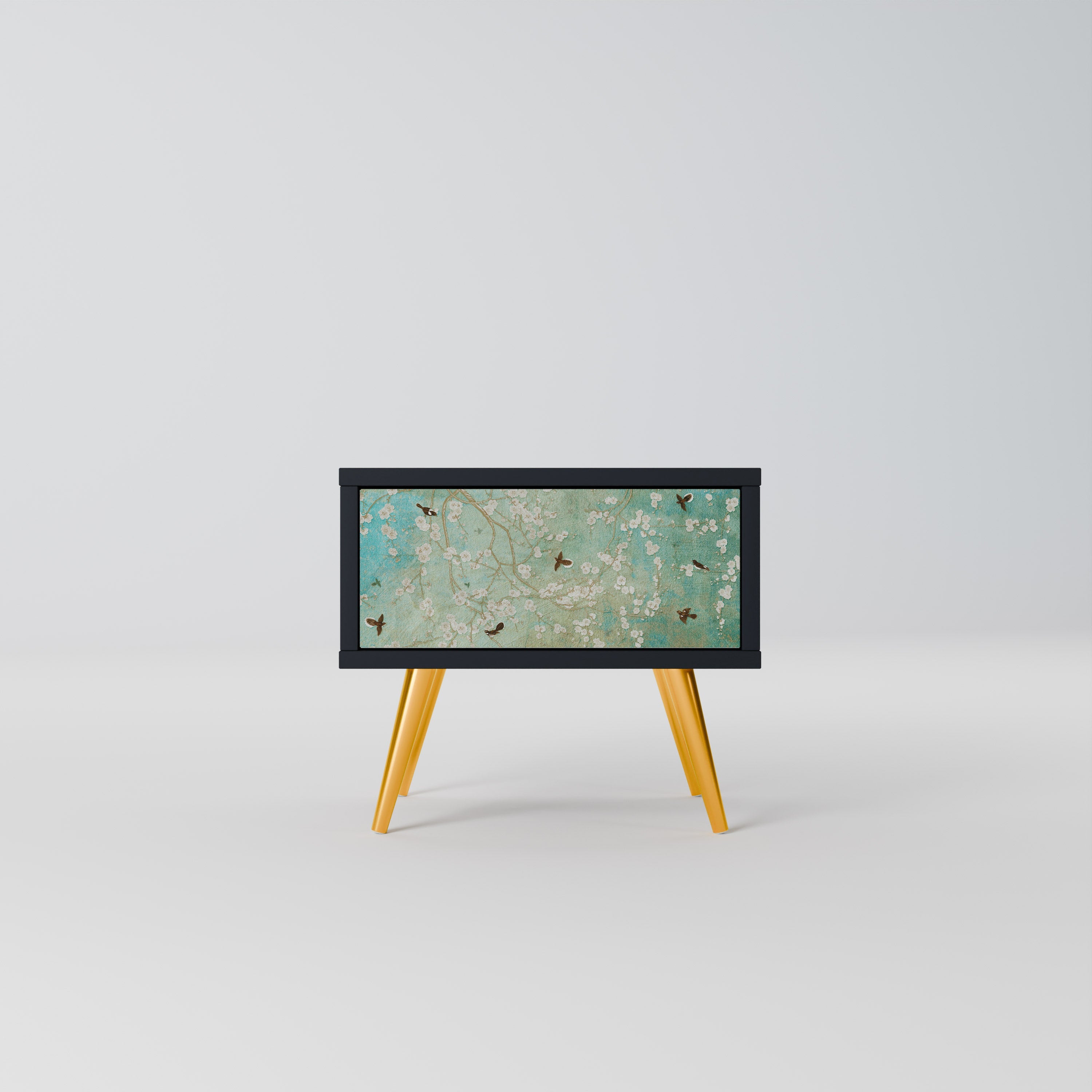 BLOOMING CHARM Mesa de Cabeceira em Acabamento Preto