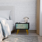 BLOOMING CHARM Nightstand in Black Finish