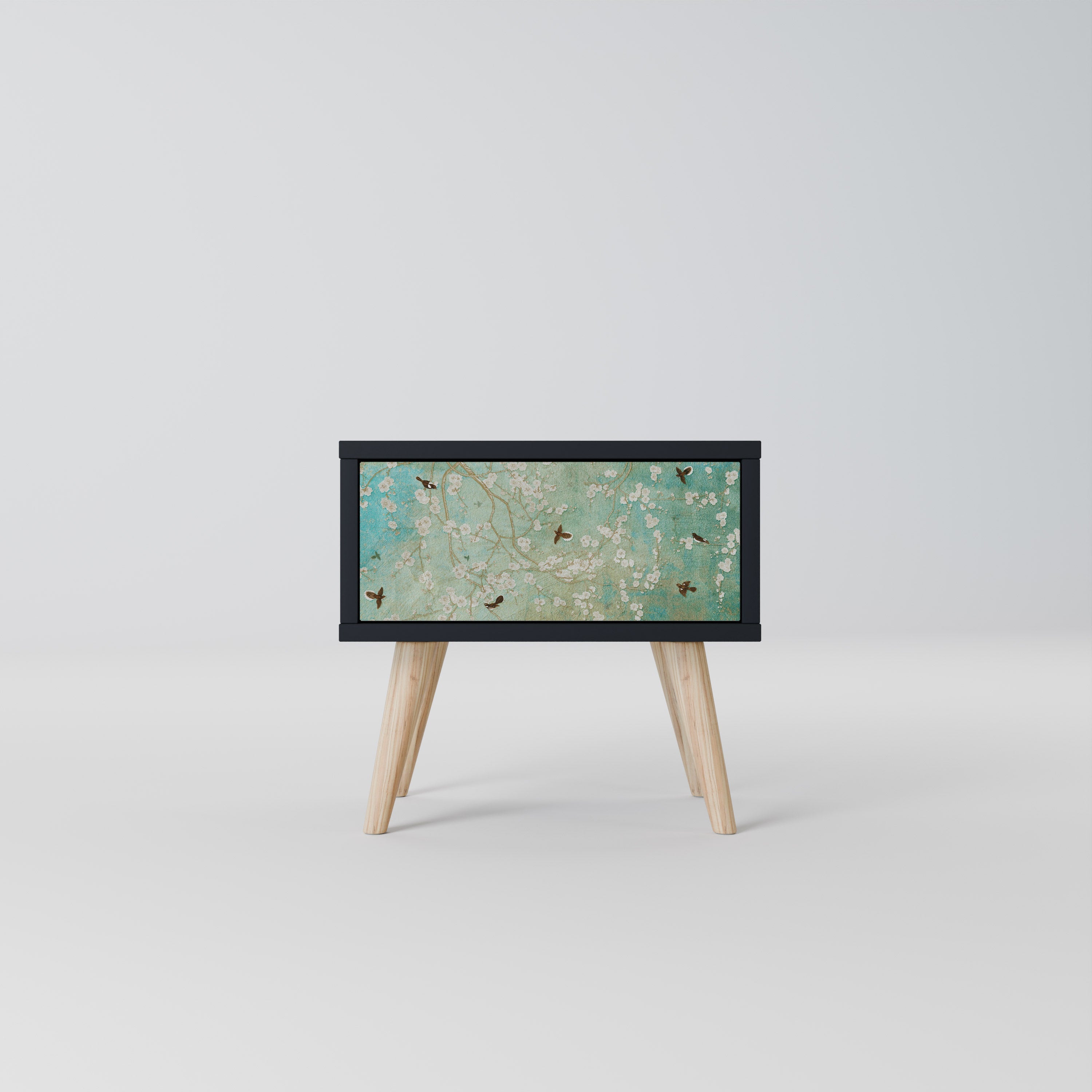 BLOOMING CHARM Mesa de Cabeceira em Acabamento Preto