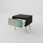 BLOOMING CHARM Nightstand in Black Finish