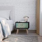 BLOOMING CHARM Nightstand in Black Finish