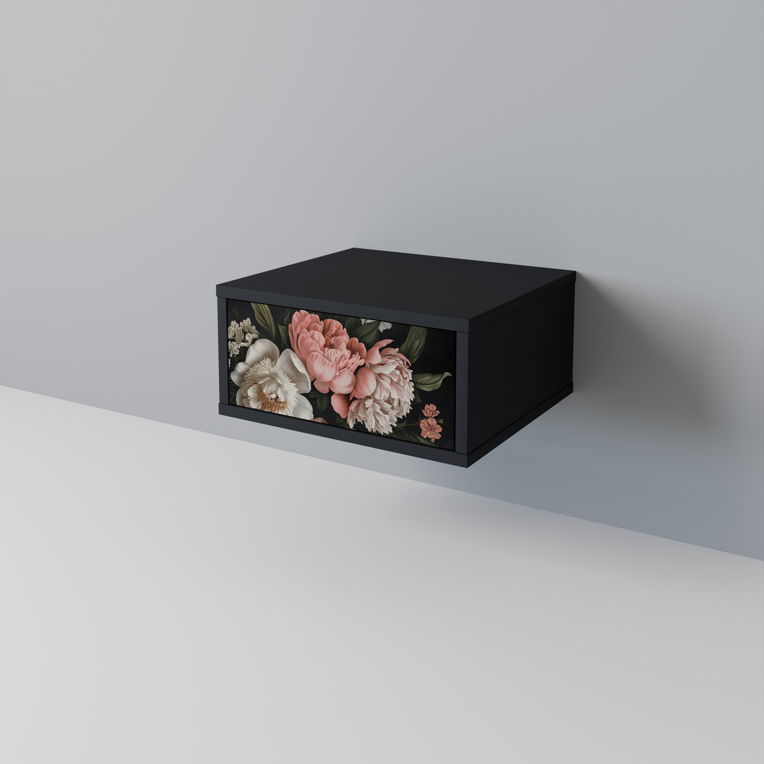 LUSH ELEGANCE Nightstand in Black Finish