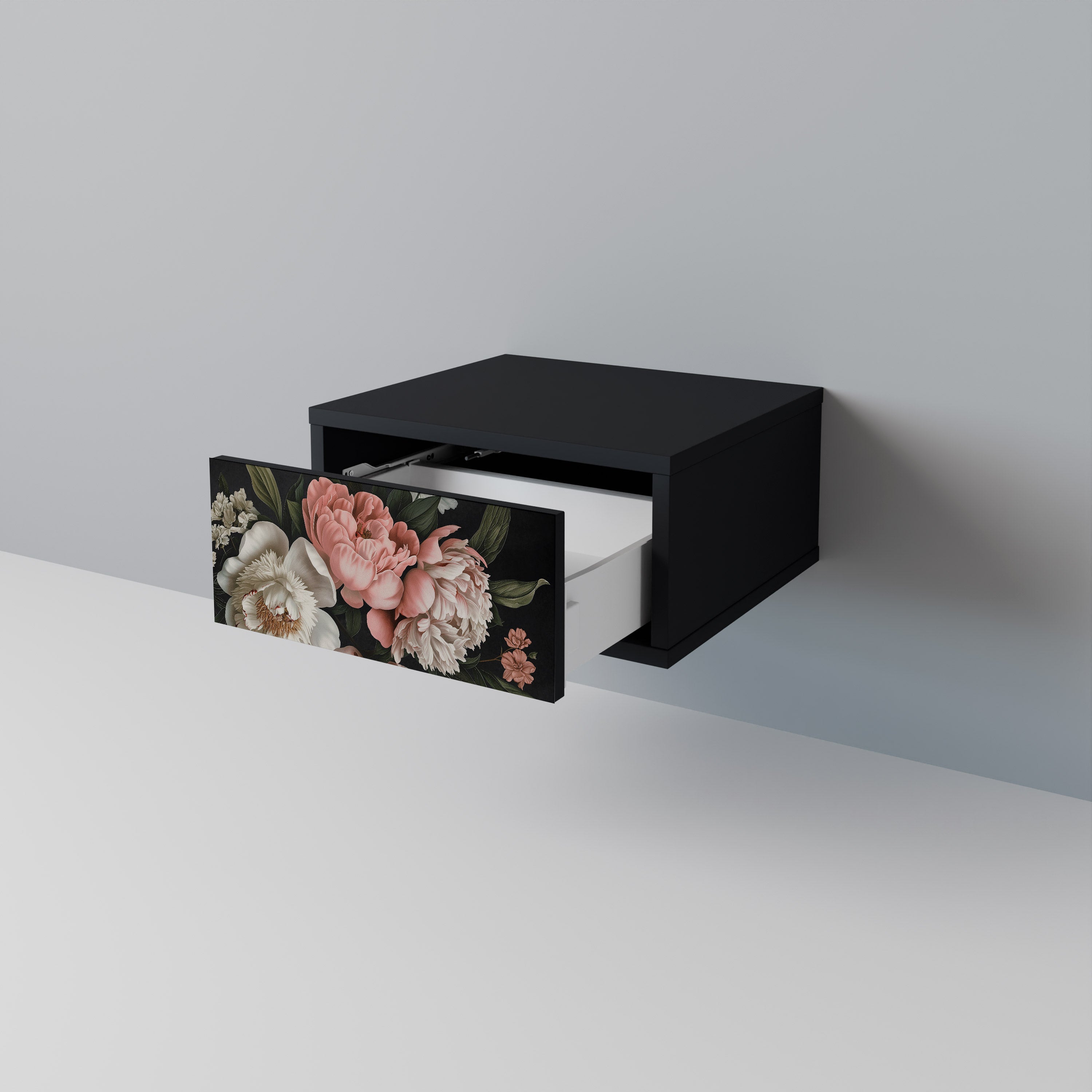LUSH ELEGANCE Nightstand in Black Finish