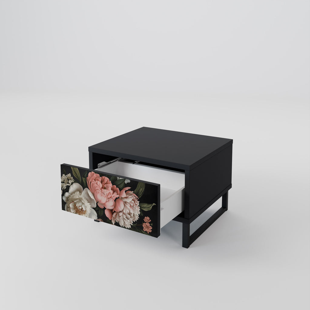 LUSH ELEGANCE Nightstand in Black Finish