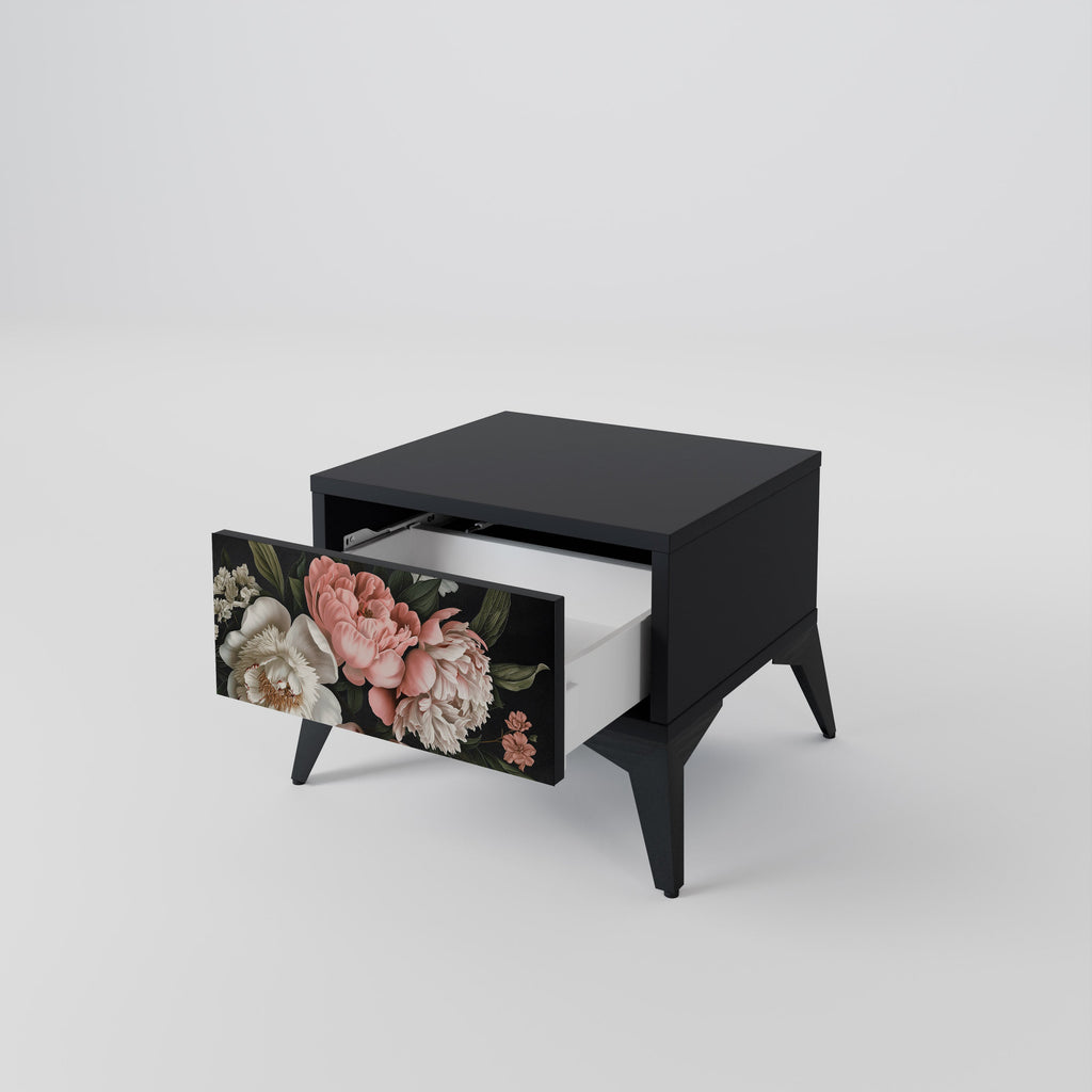 LUSH ELEGANCE Nightstand in Black Finish