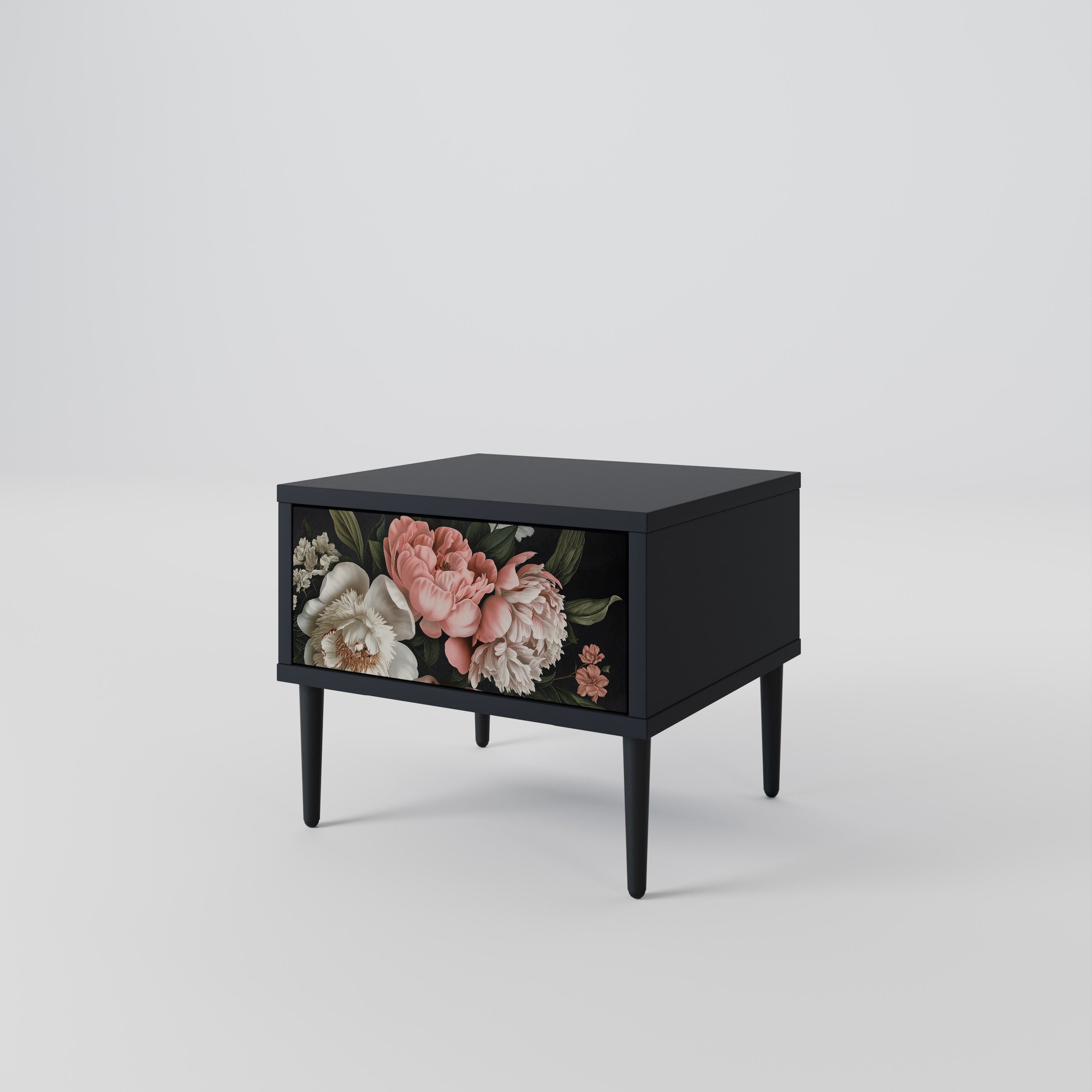 LUSH ELEGANCE Nightstand in Black Finish