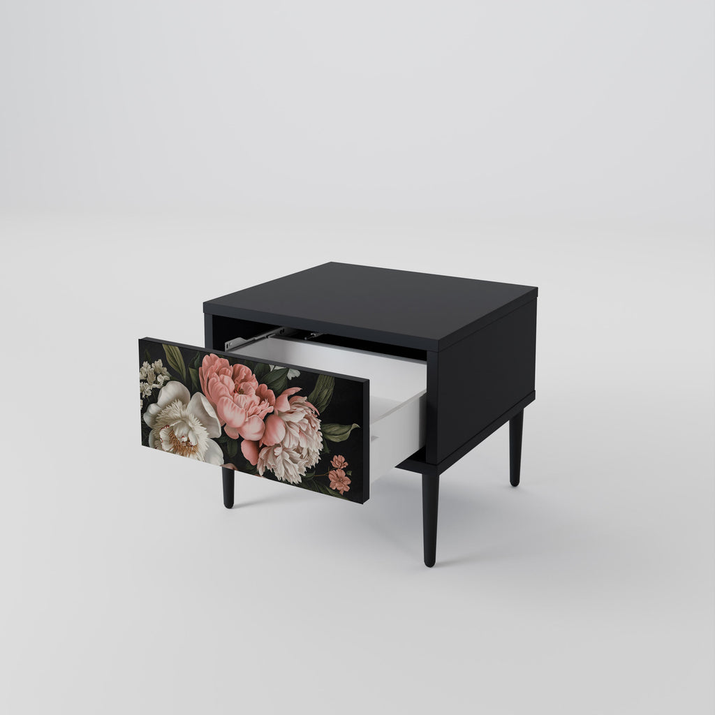 LUSH ELEGANCE Nightstand in Black Finish