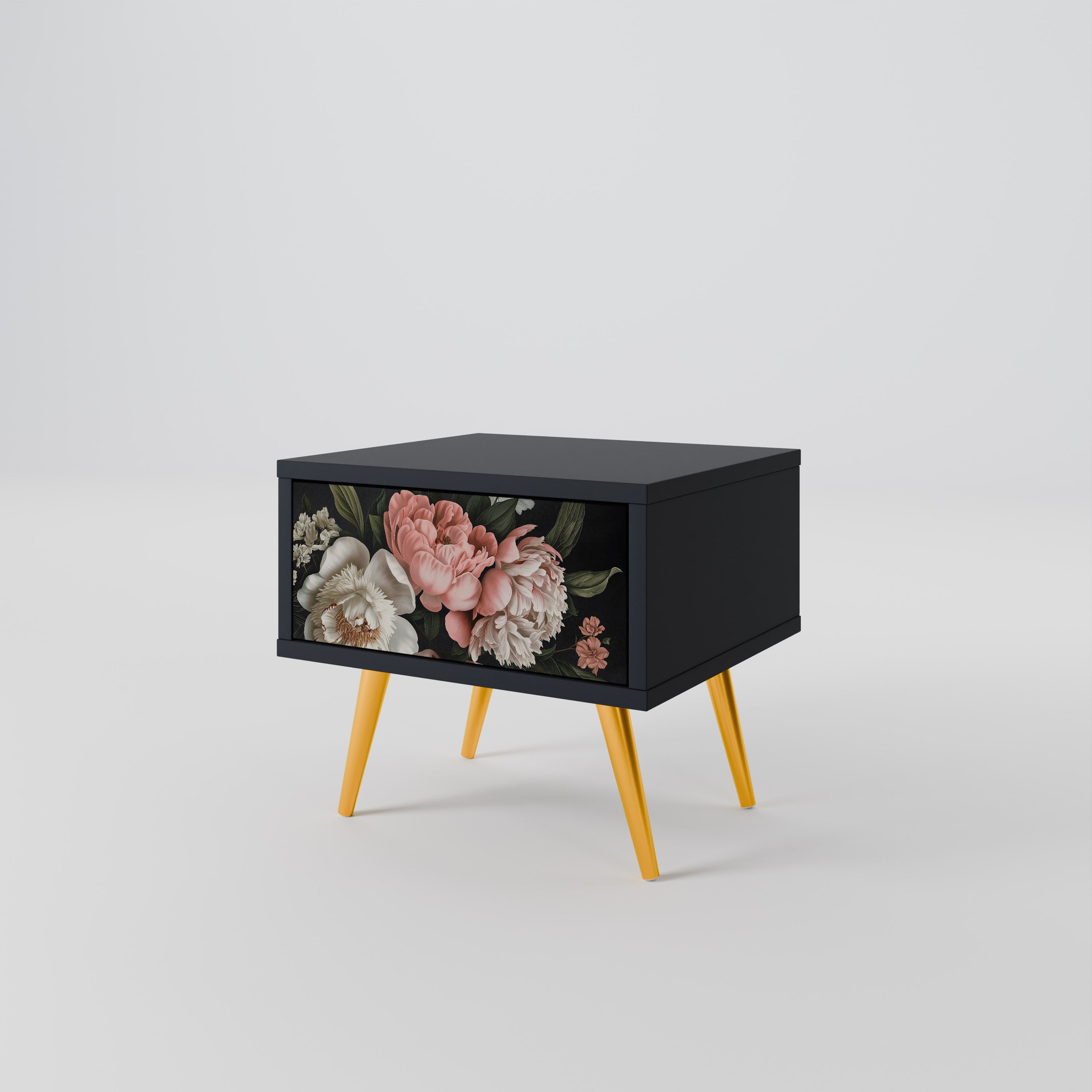 LUSH ELEGANCE Nightstand in Black Finish