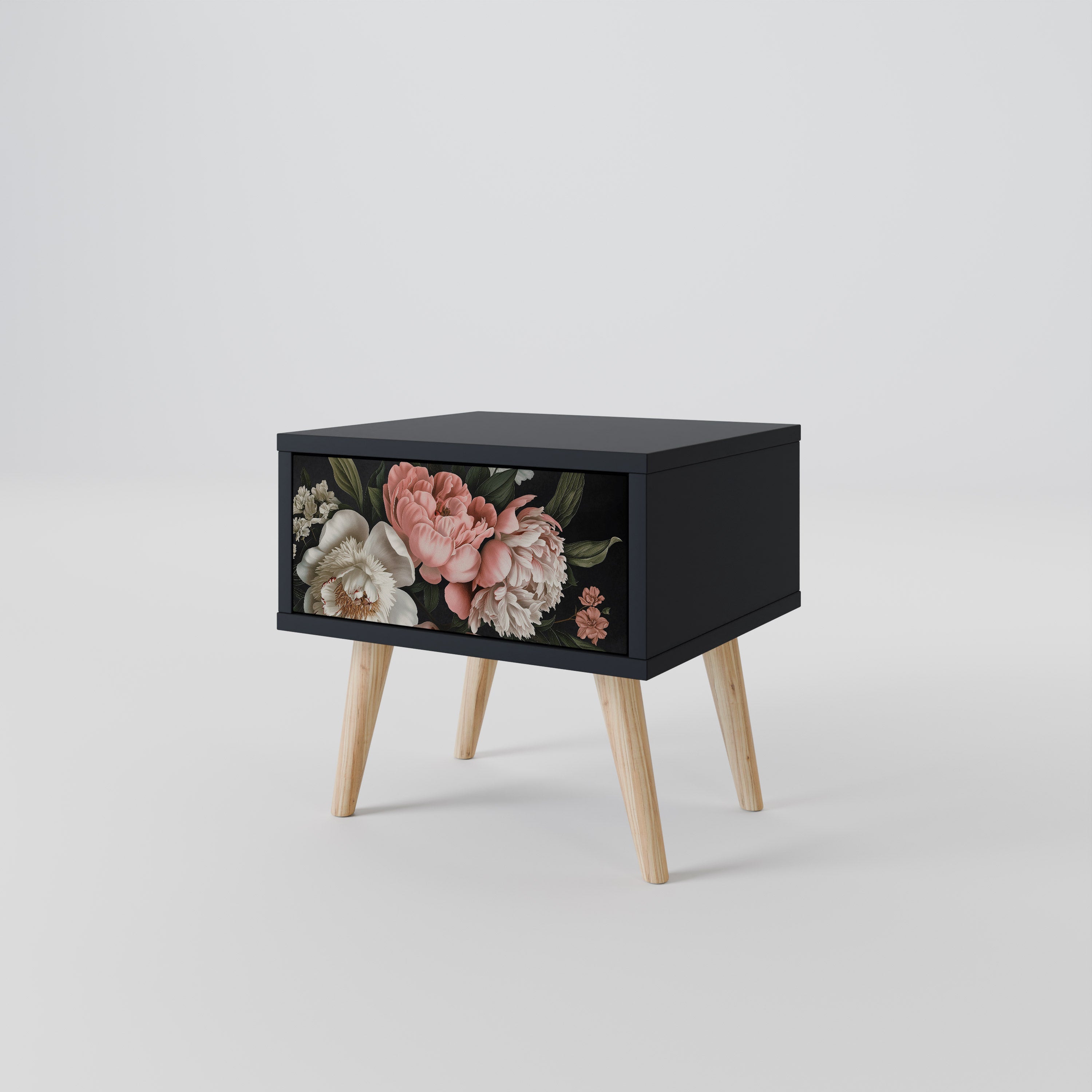 LUSH ELEGANCE Nightstand in Black Finish