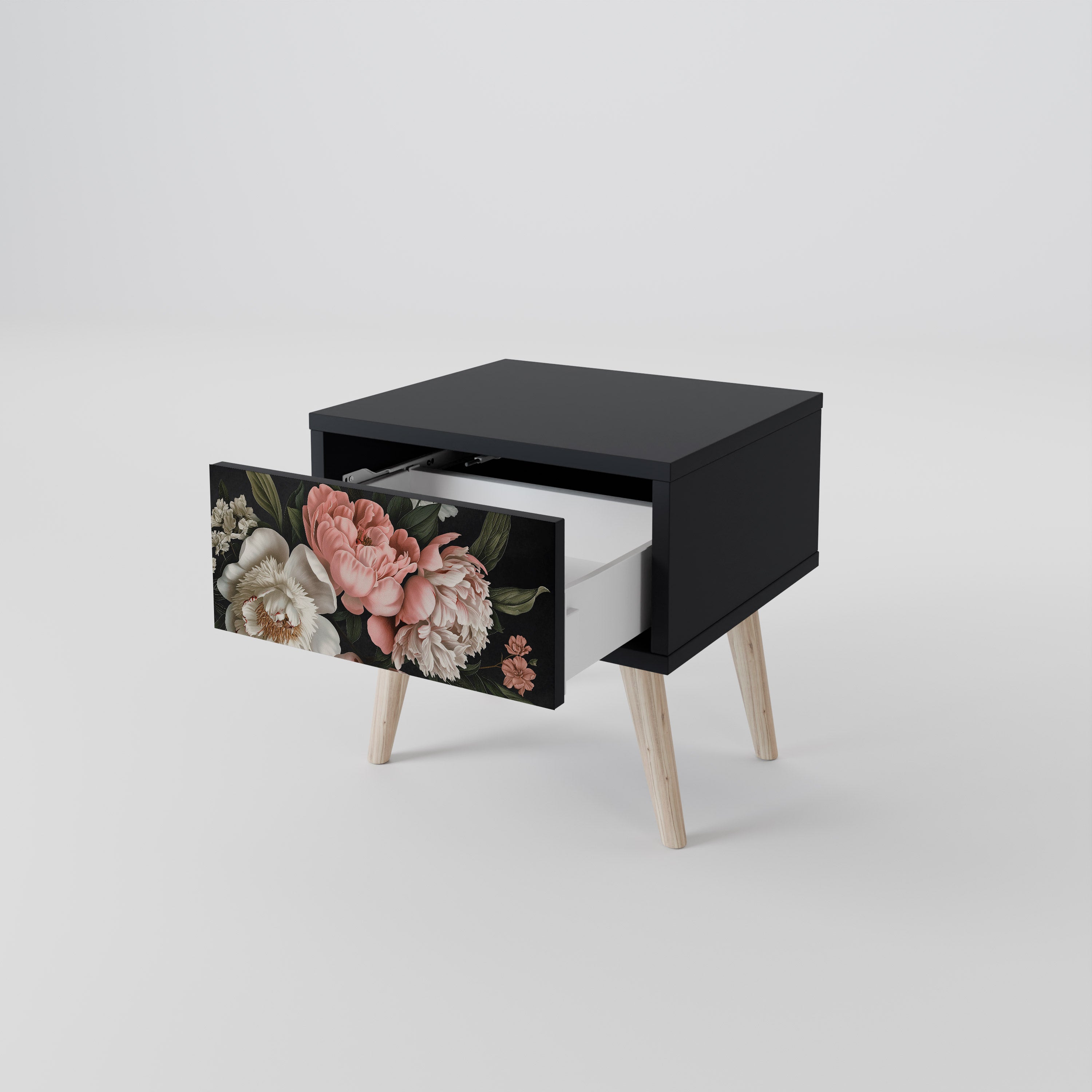 LUSH ELEGANCE Nightstand in Black Finish
