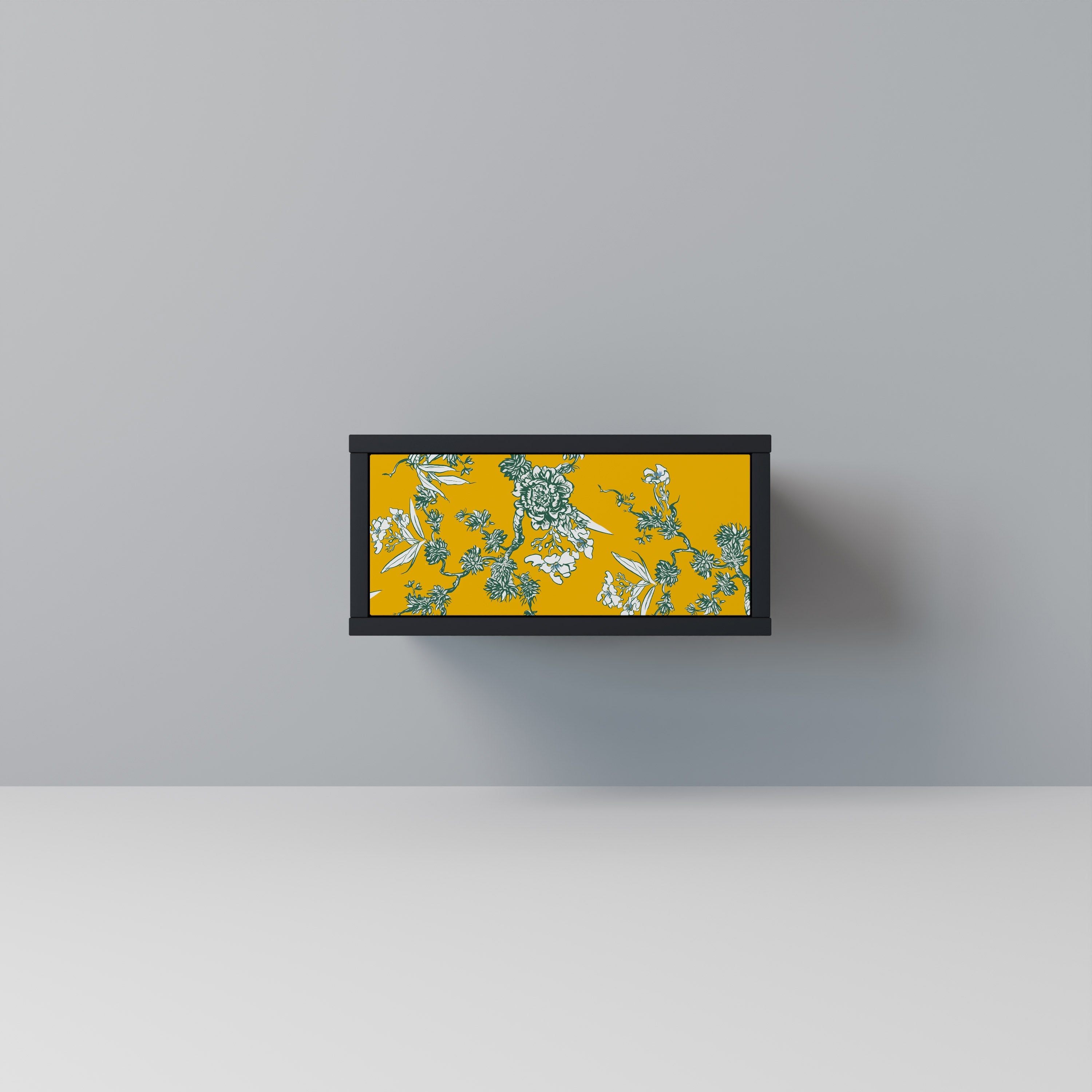 YELLOW CHINOISERIE Mesa de Cabeceira em Acabamento Preto