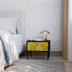 YELLOW CHINOISERIE Mesa de Cabeceira em Acabamento Preto