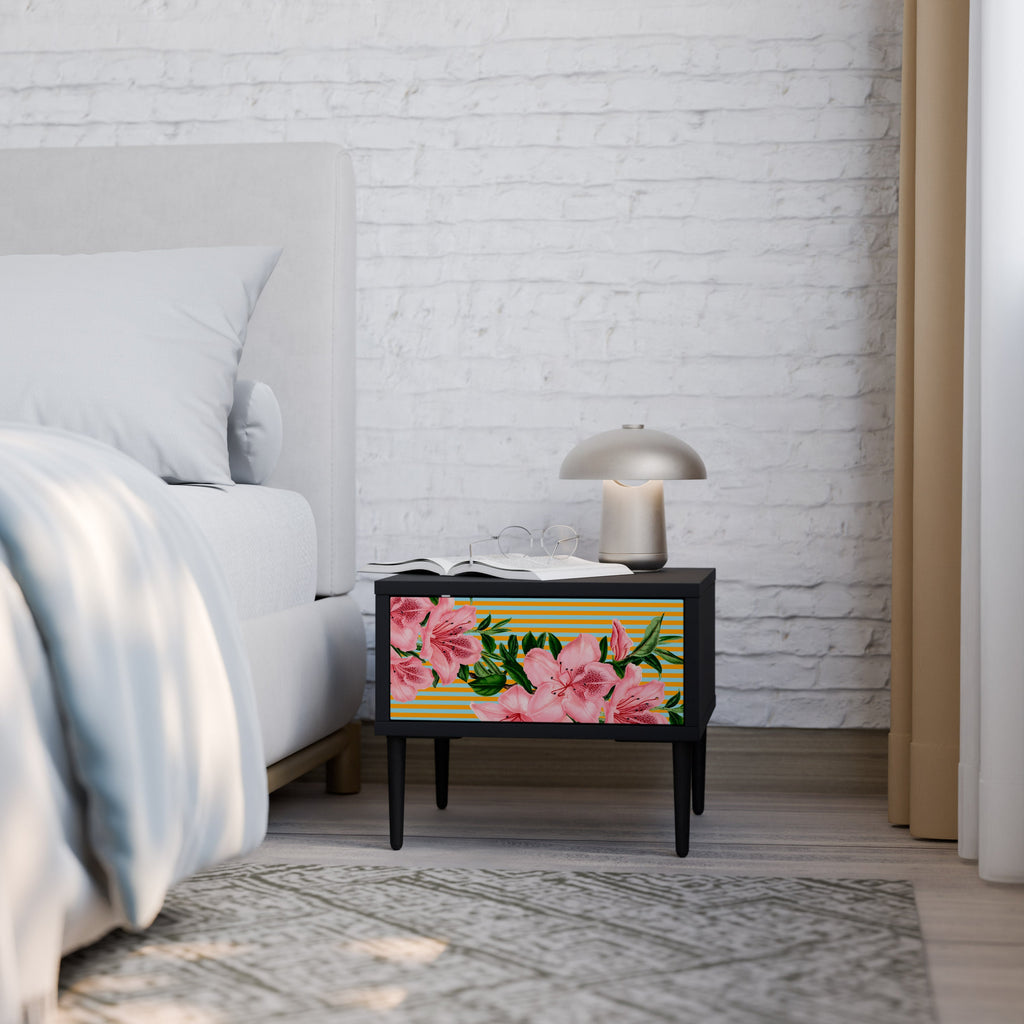 FRAGILE BEAUTY Mesa de Cabeceira em Acabamento Preto