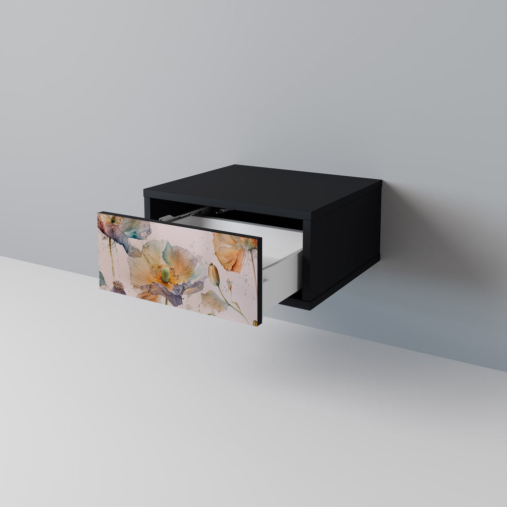 SOFTEN POPPY Mesa de Cabeceira em Acabamento Preto