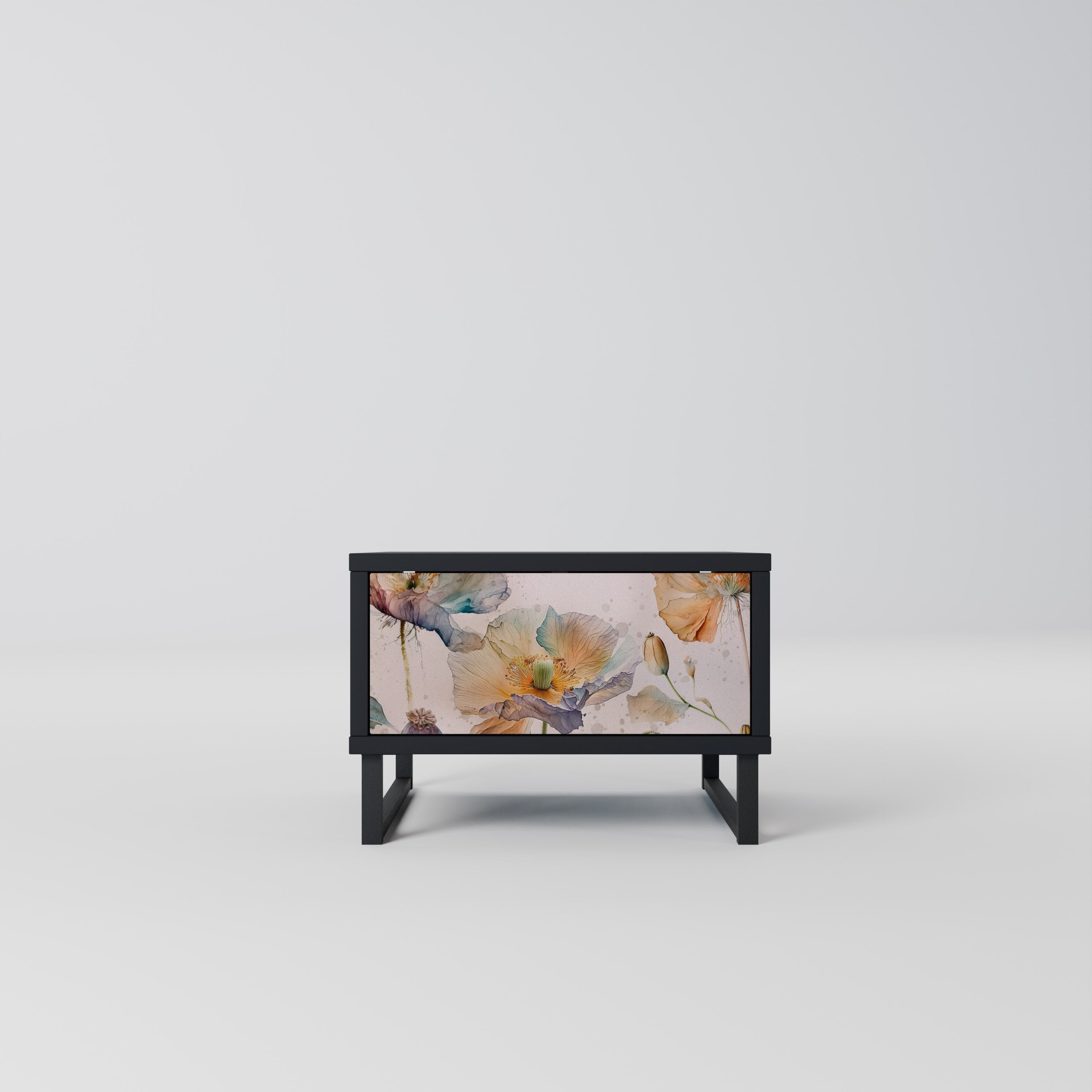 SOFTEN POPPY Mesa de Cabeceira em Acabamento Preto