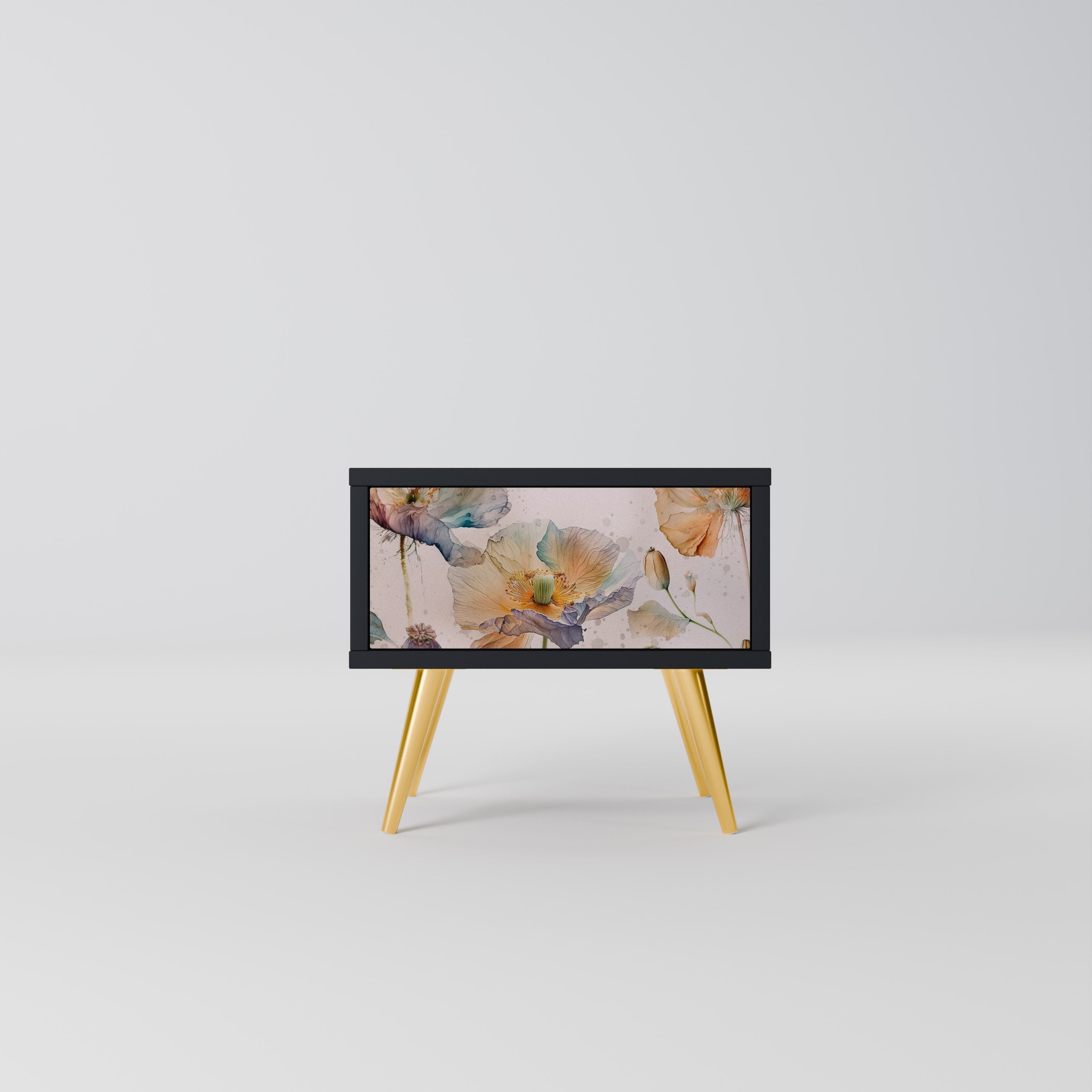 SOFTEN POPPY Mesa de Cabeceira em Acabamento Preto