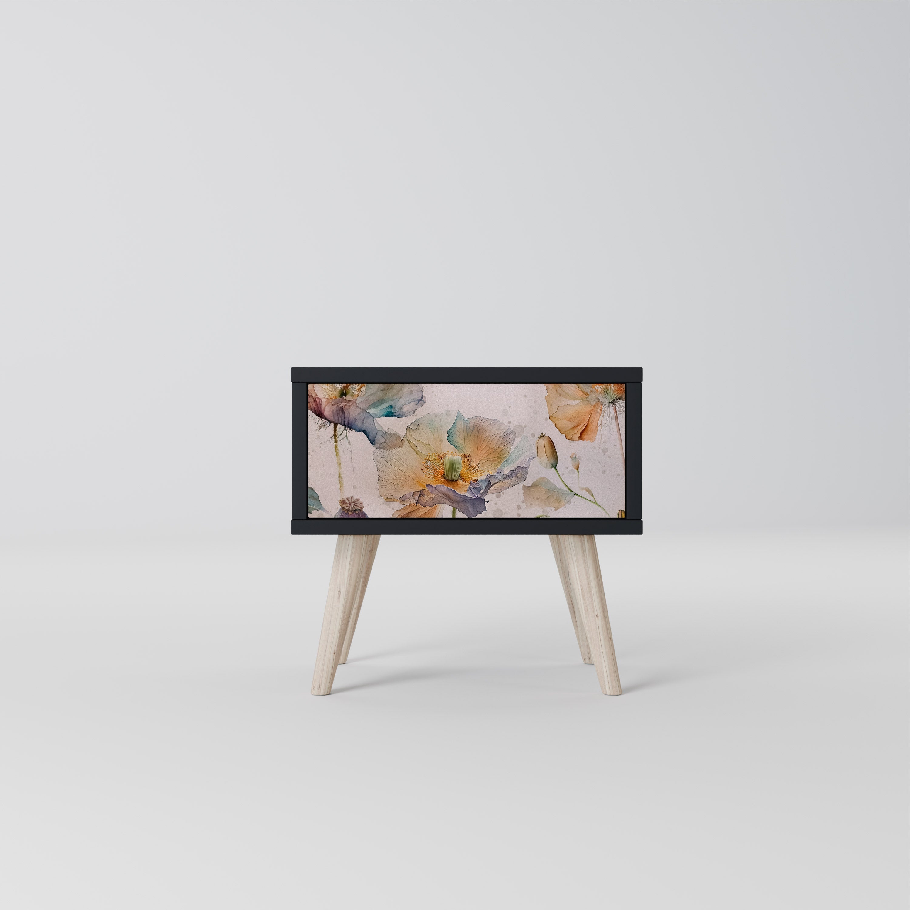 SOFTEN POPPY Mesa de Cabeceira em Acabamento Preto