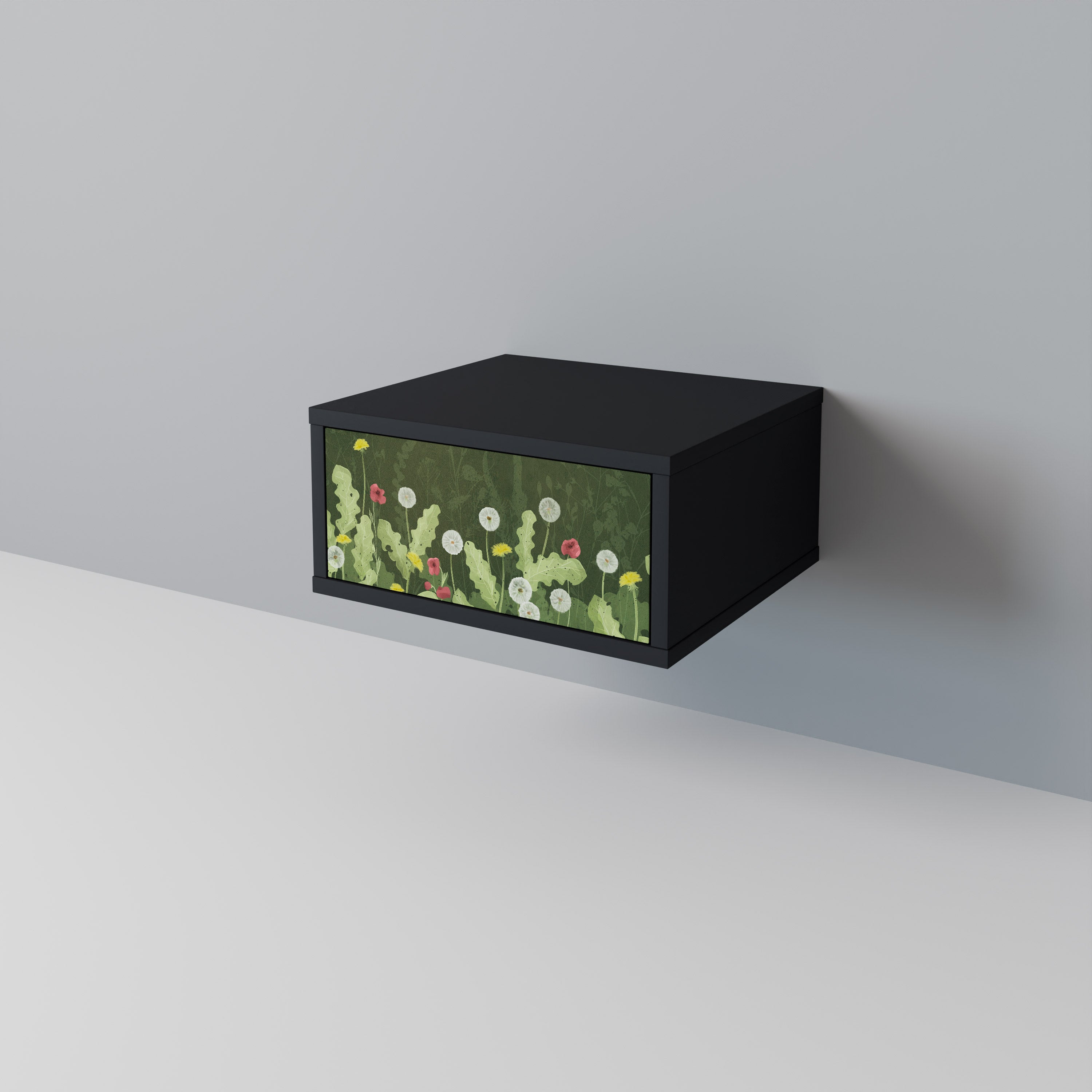 DANDELION AMUSE Nightstand in Black Finish