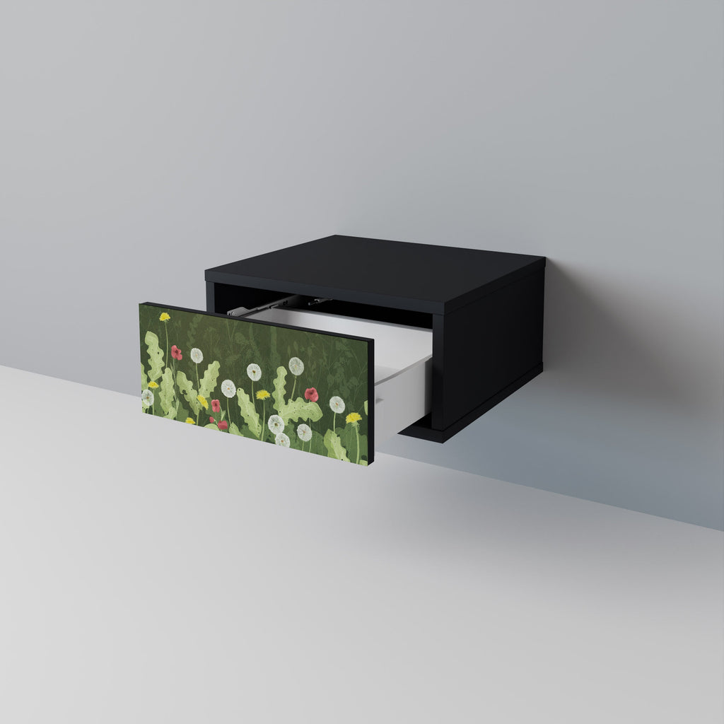 DANDELION AMUSE Nightstand in Black Finish