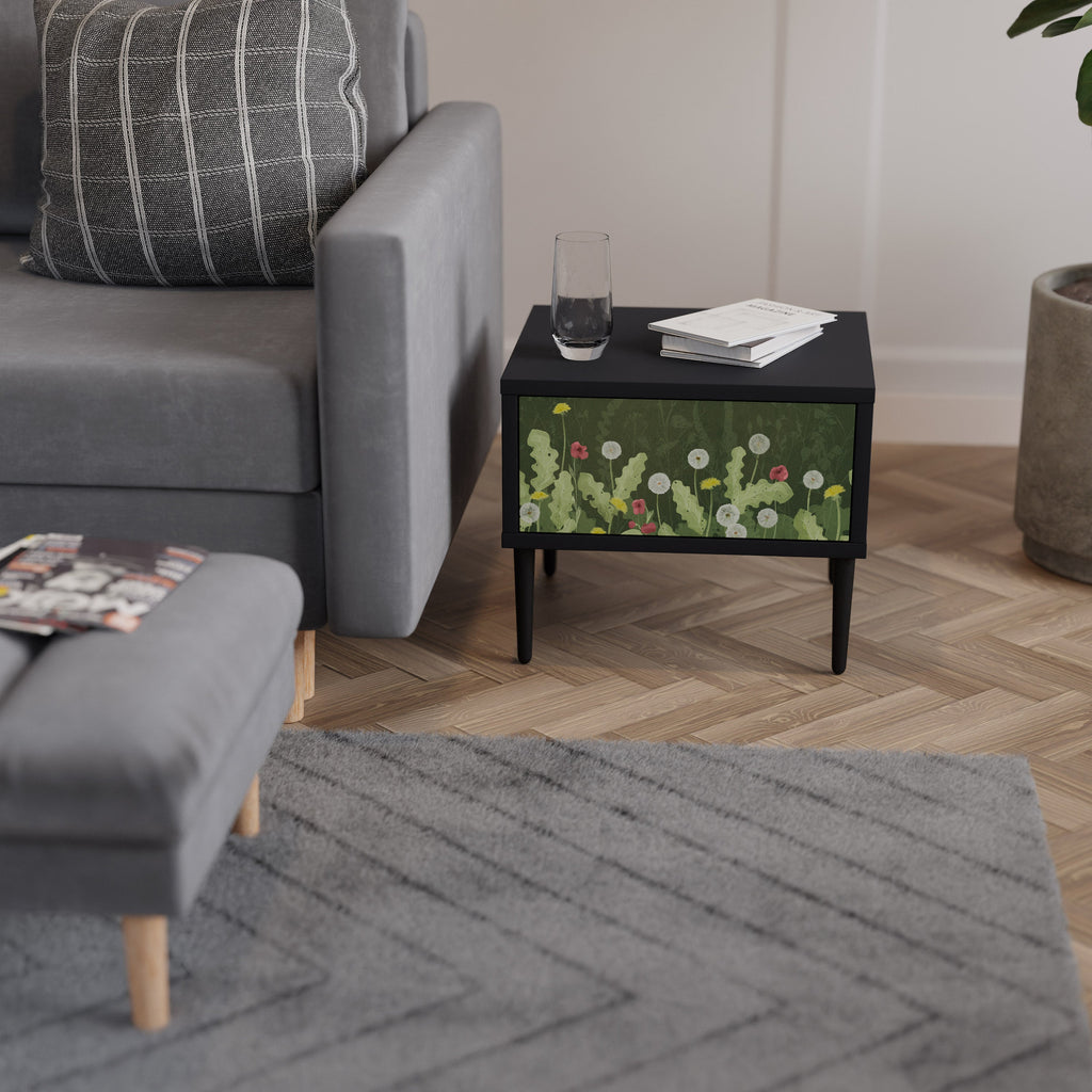 DANDELION AMUSE Nightstand in Black Finish