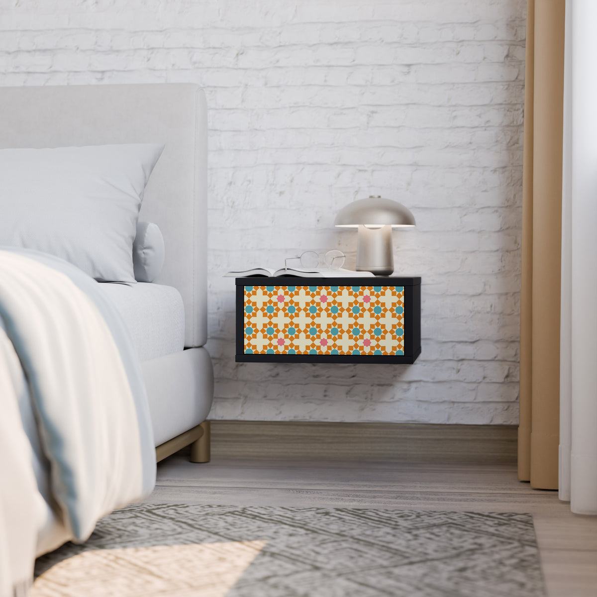 FLORAL DECOR Mesa de Cabeceira com Gaveta