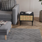 FLORAL DECOR Mesa de Cabeceira em Acabamento Preto