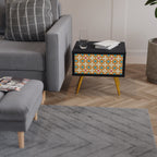 FLORAL DECOR Mesa de Cabeceira em Acabamento Preto