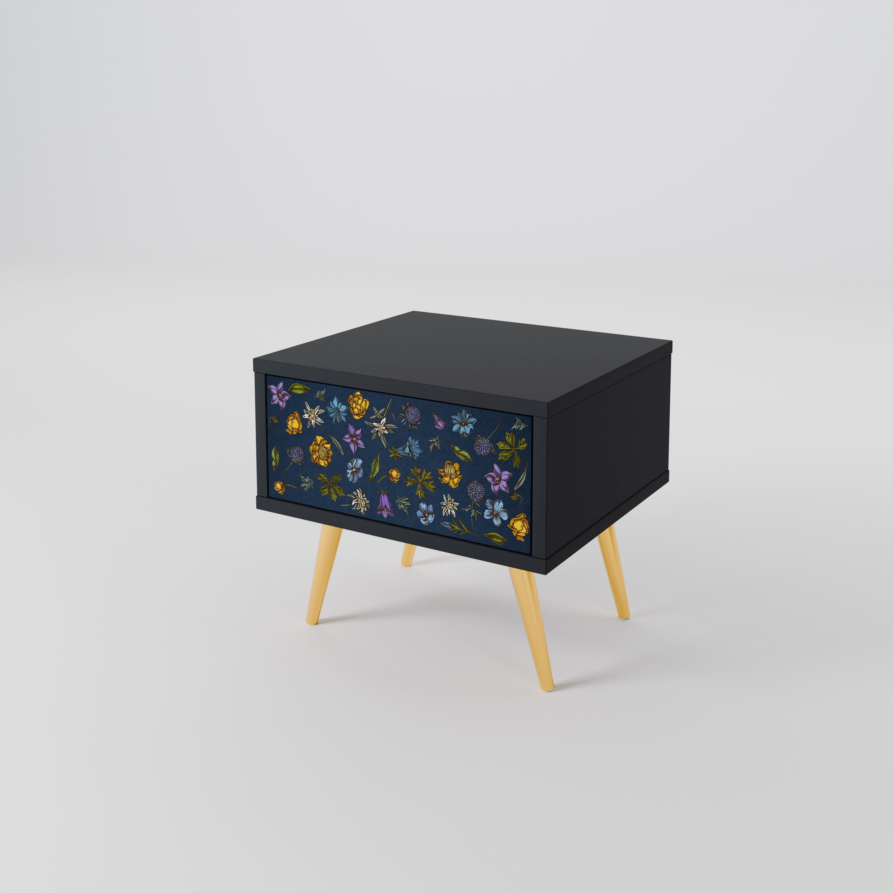 FLOWERS ON NAVY BLUE Nightstand
