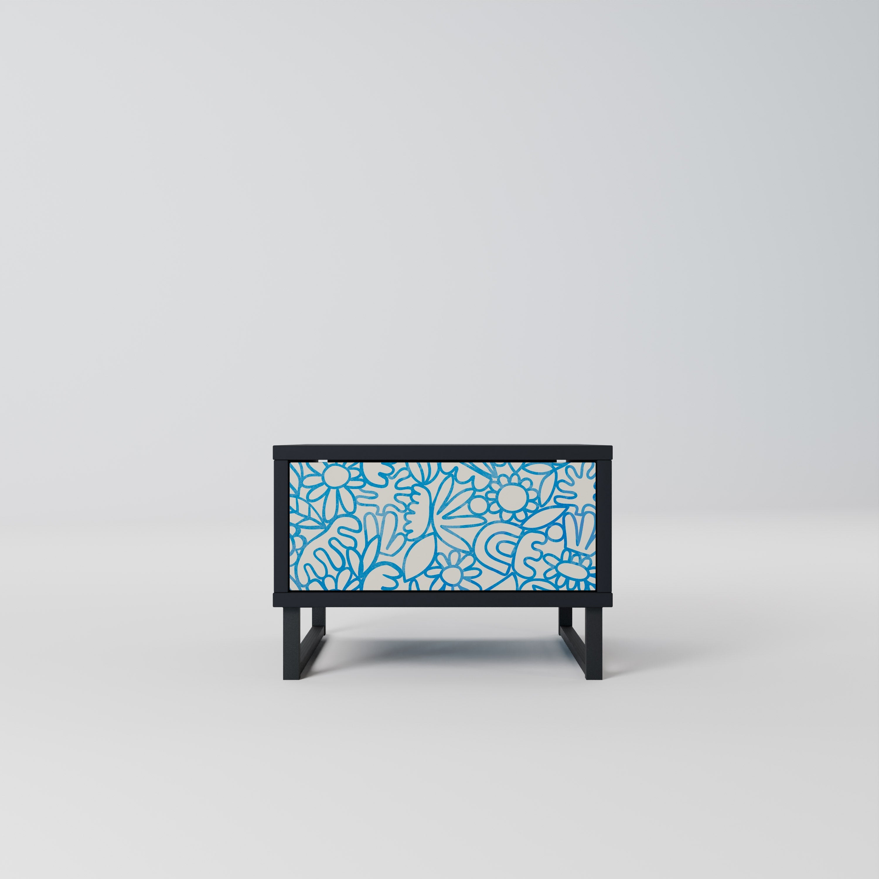 BLOOMY MORNING Mesa de Cabeceira em Acabamento Preto