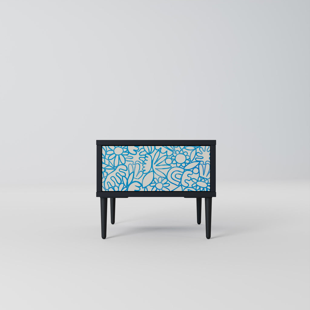 BLOOMY MORNING Mesa de Cabeceira em Acabamento Preto