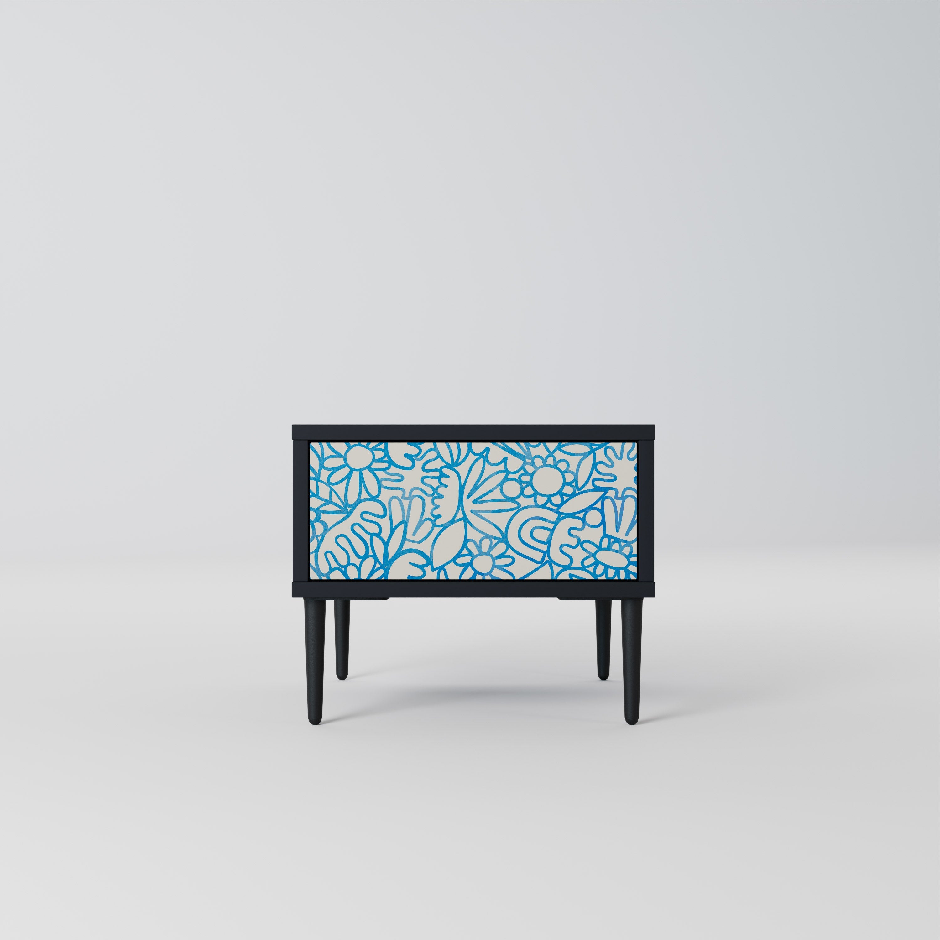 BLOOMY MORNING Mesa de Cabeceira em Acabamento Preto