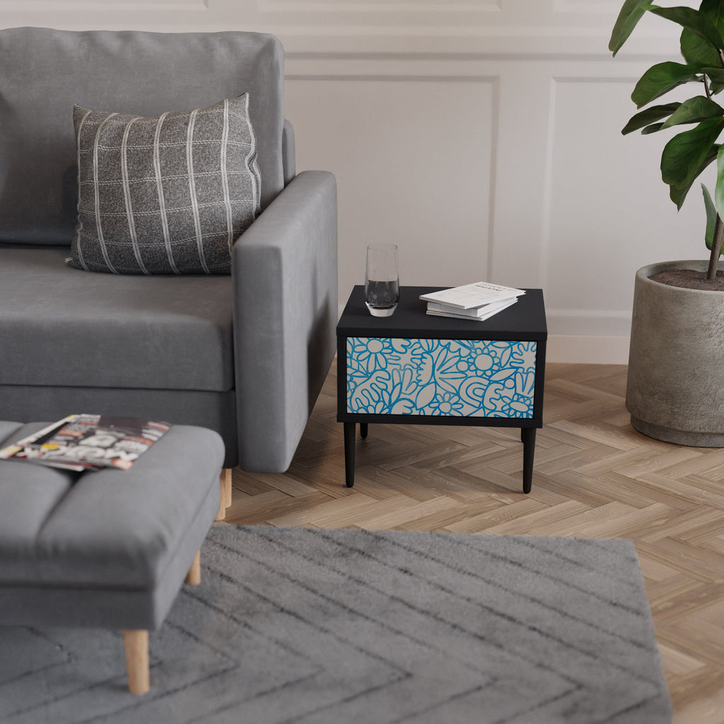 BLOOMY MORNING Mesa de Cabeceira em Acabamento Preto