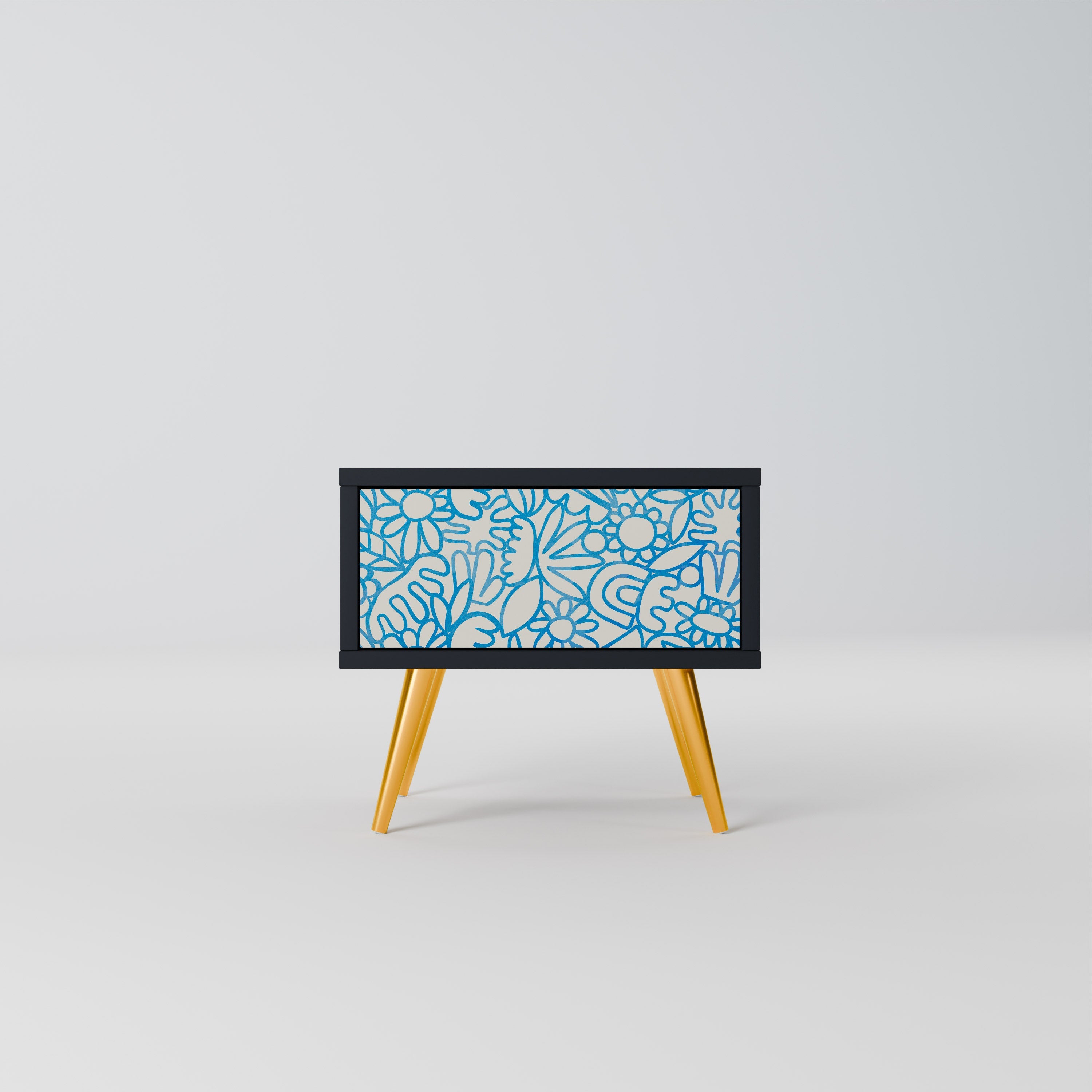 BLOOMY MORNING Mesa de Cabeceira em Acabamento Preto