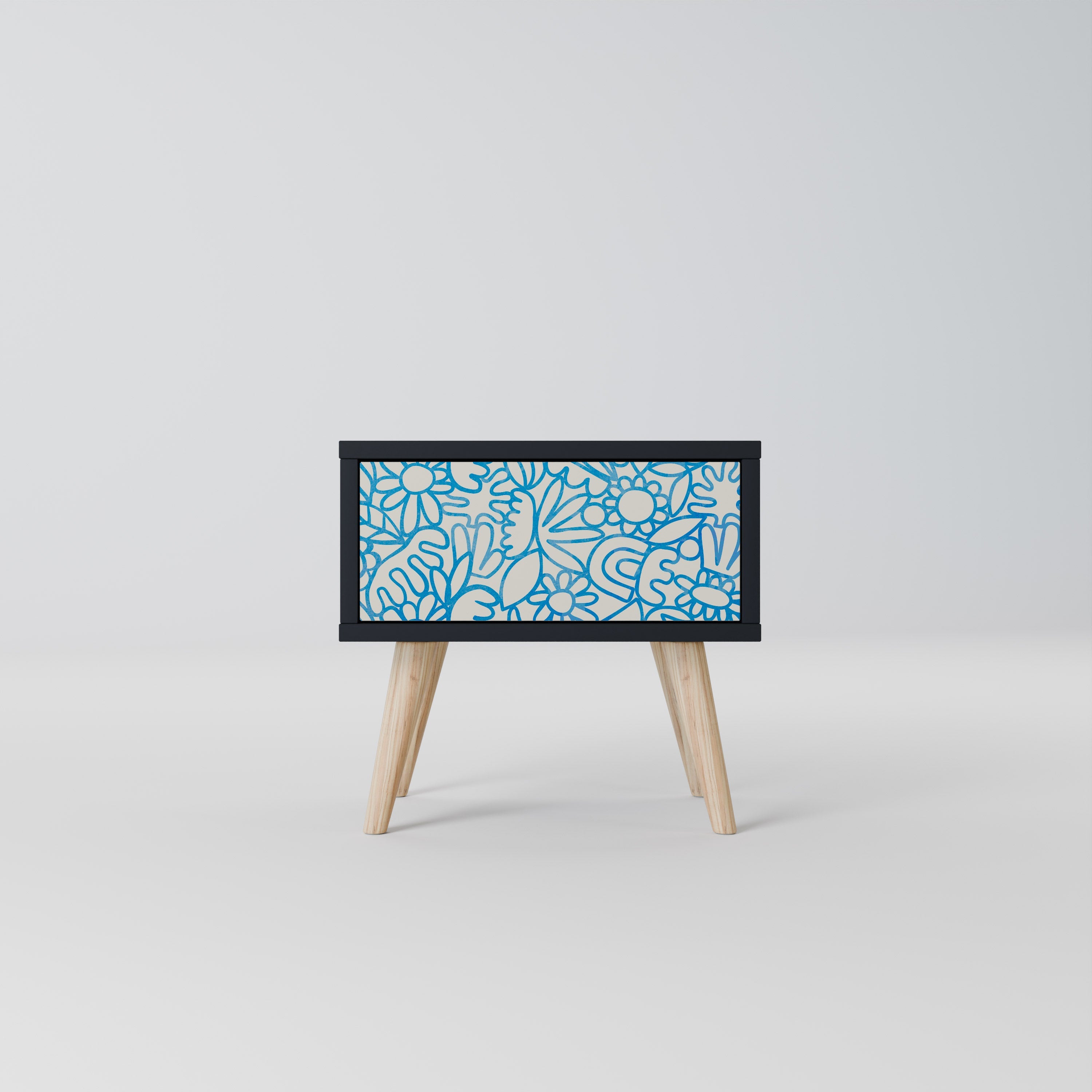 BLOOMY MORNING Mesa de Cabeceira em Acabamento Preto