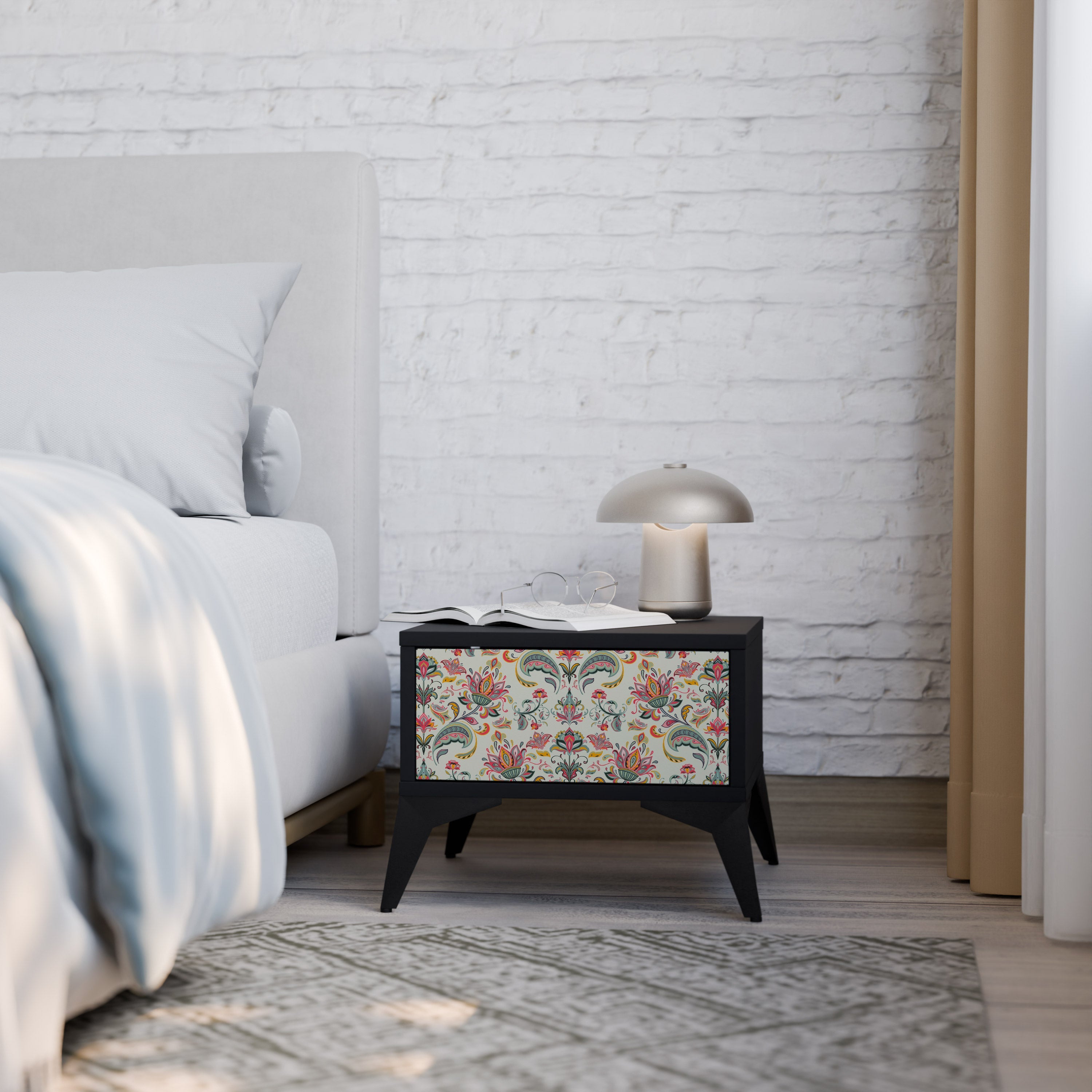 ORGANIC FOLKLORE Nightstand in Black Finish