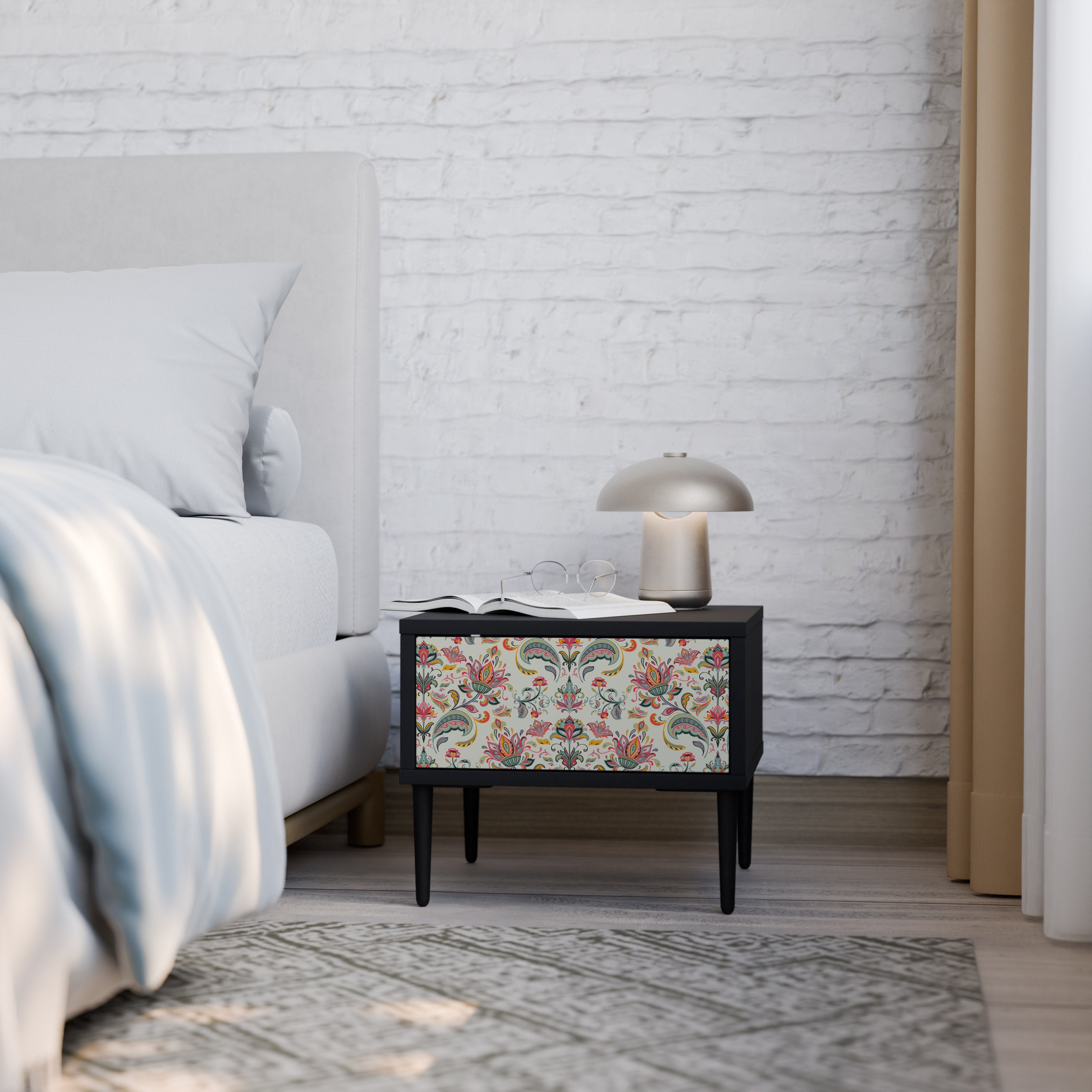 ORGANIC FOLKLORE Nightstand in Black Finish