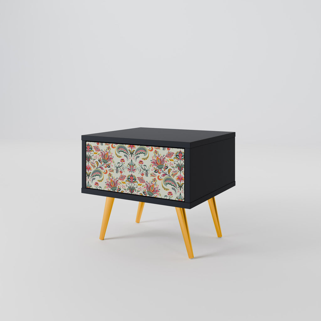 ORGANIC FOLKLORE Nightstand in Black Finish